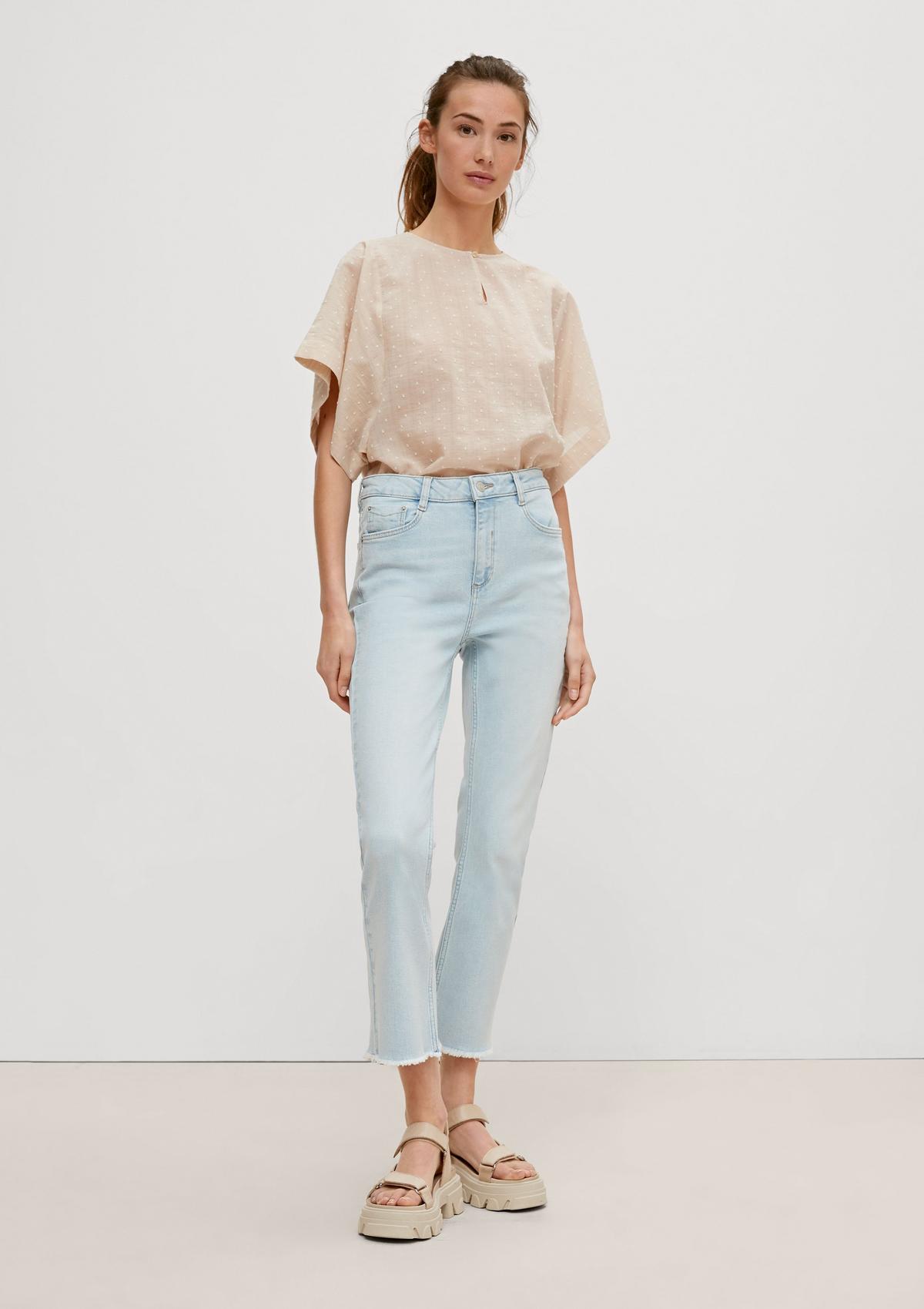 Regular fit: jeans with frayed hems - pale blue