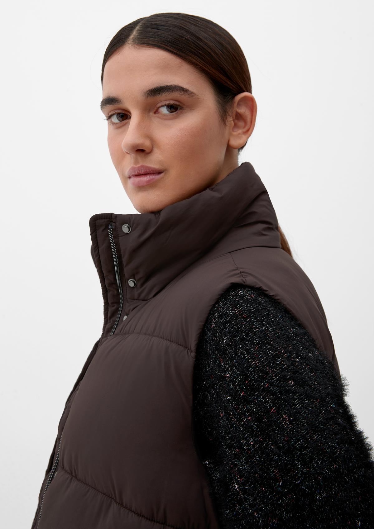 s.Oliver Long quilted body warmer with a stand-up collar