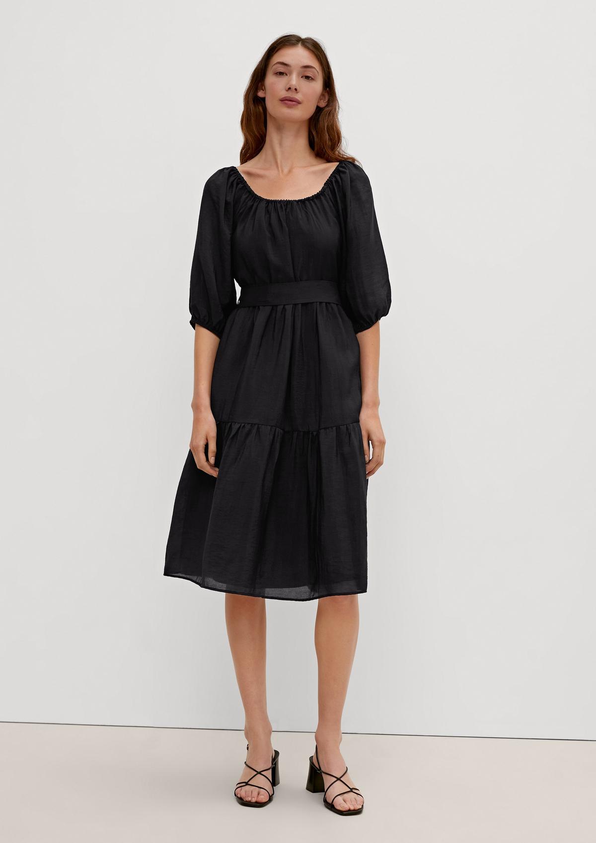comma Tiered dress with an all-over pattern