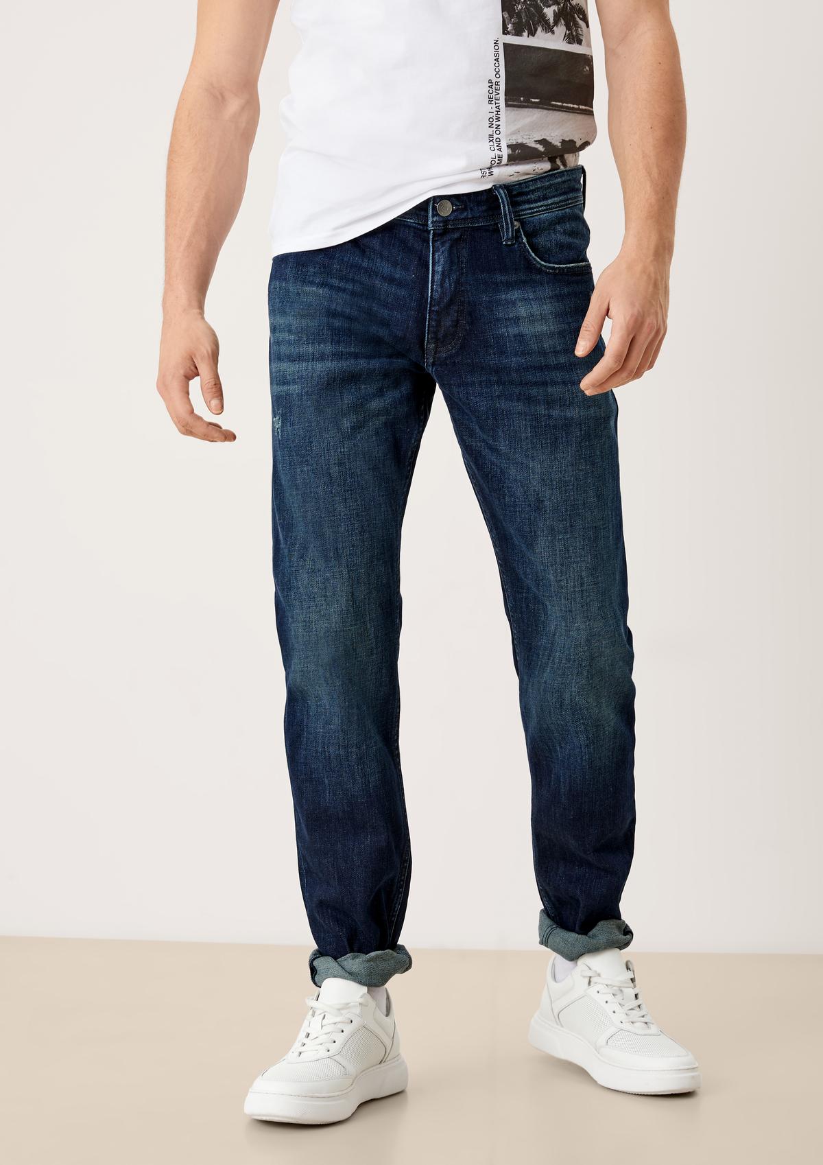 s.Oliver Slim: Jeans mit Used-Waschung