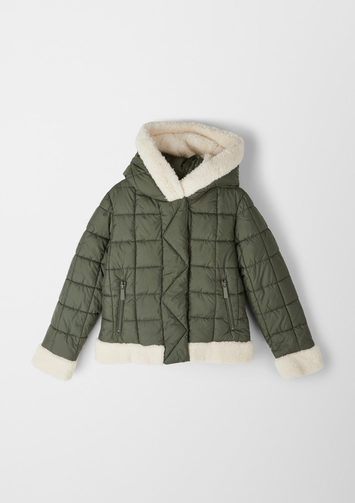 s.Oliver Quilted coat with fur details