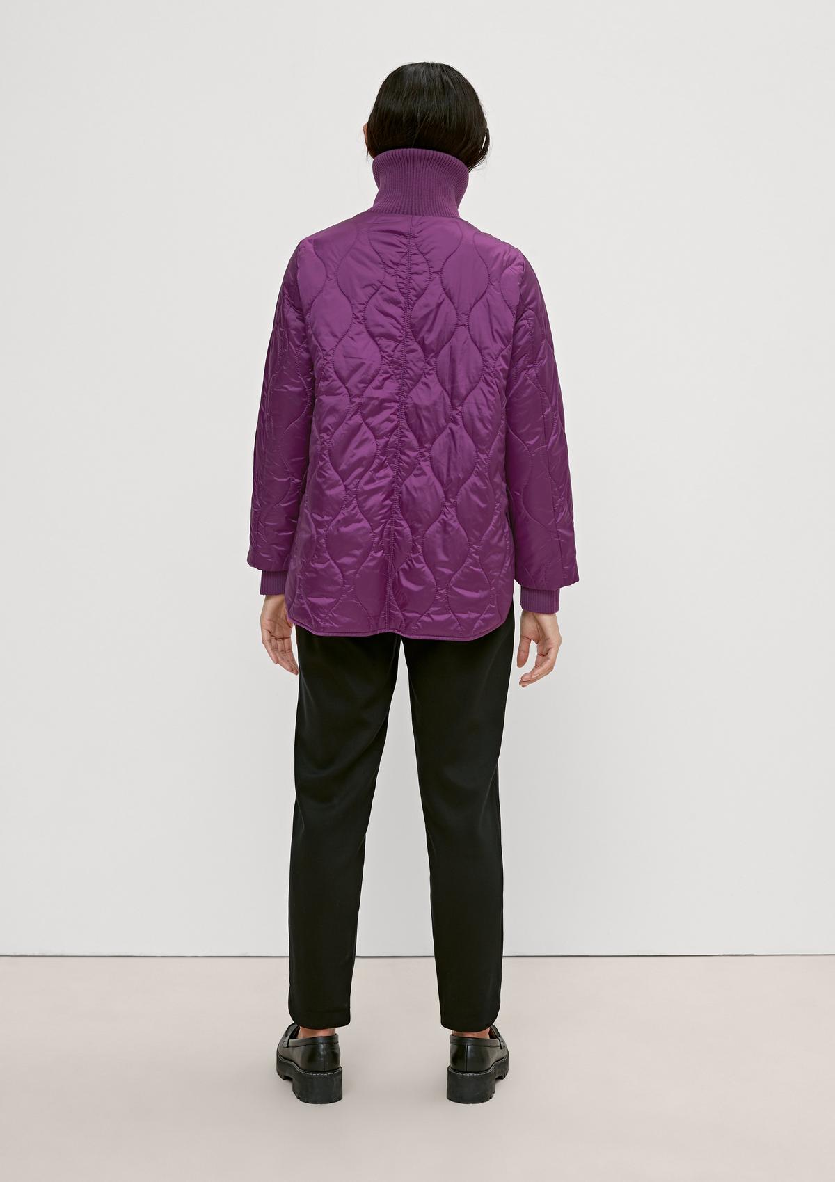 comma Quilted jacket with a high stand-up collar