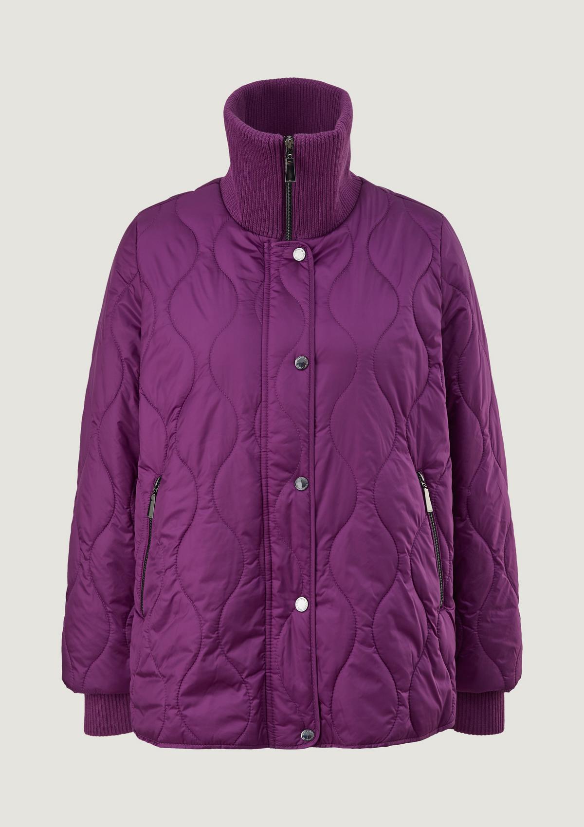comma Quilted jacket with a high stand-up collar