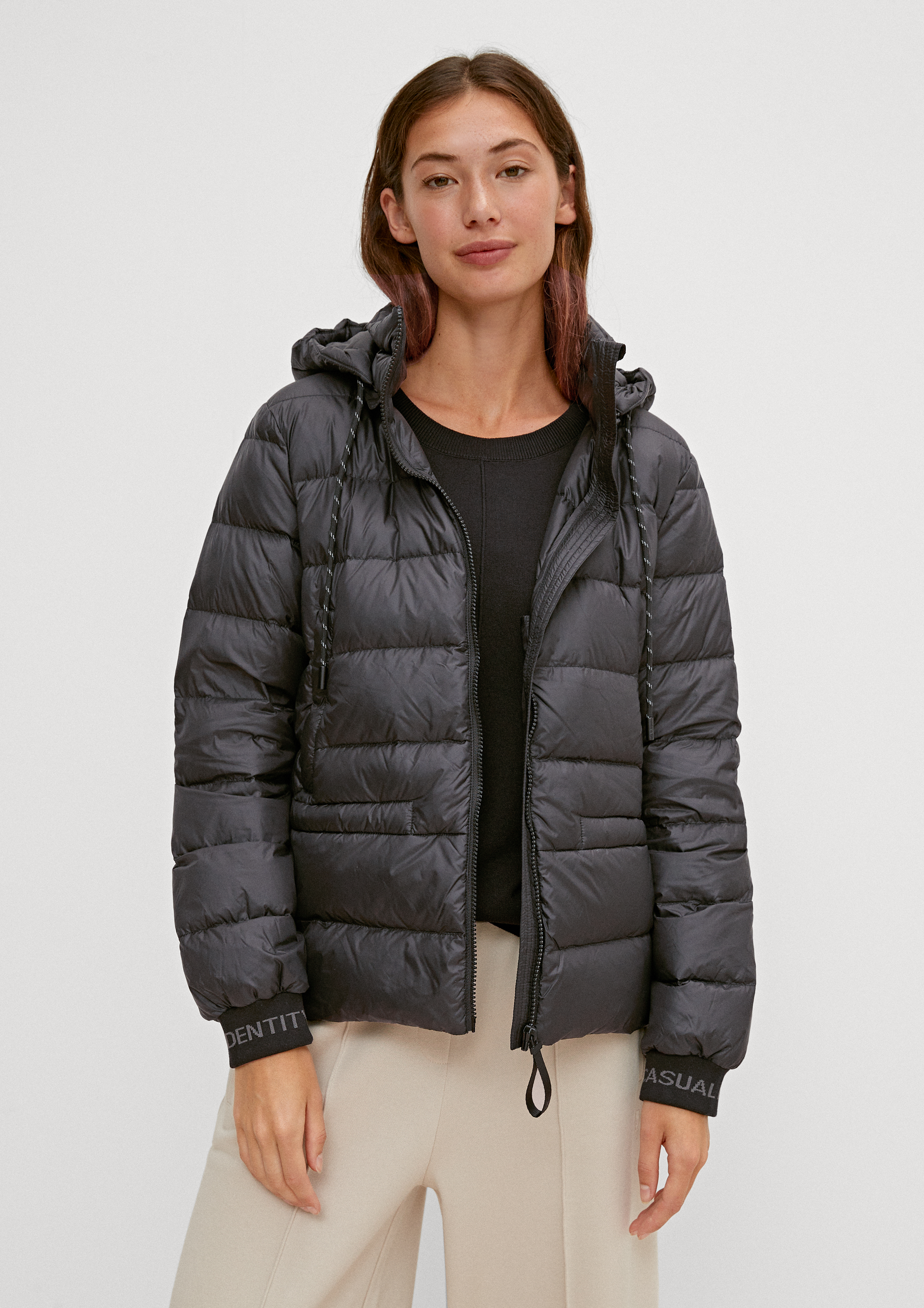 Down jacket with detachable hood dusty pink Comma