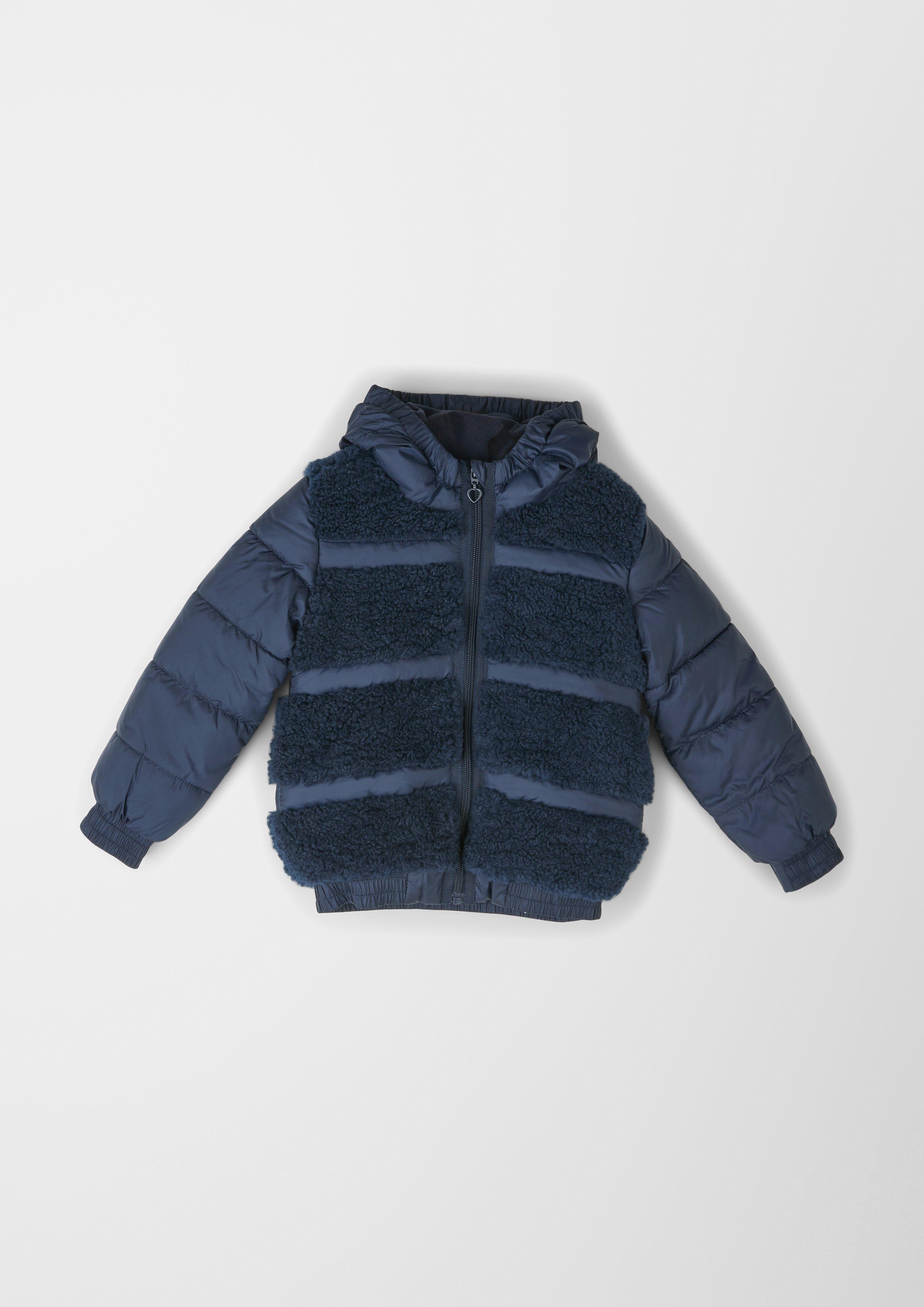 Quilted jacket with teddy plush navy s.Oliver
