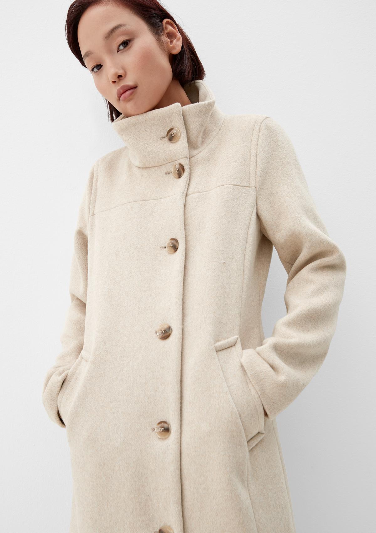 Manteau de style classique en laine mélangée