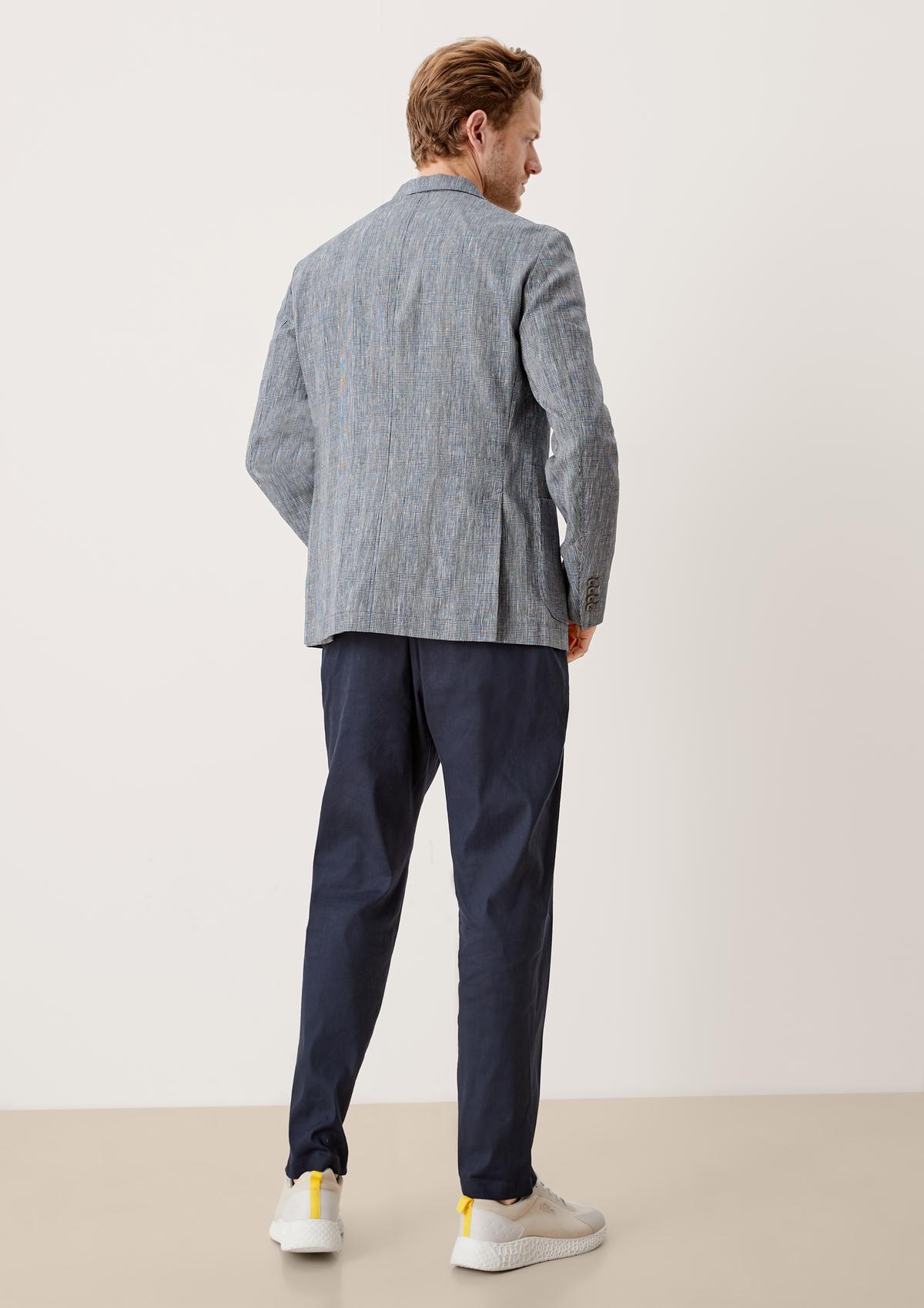 s.Oliver Linen tailored jacket with Prince of Wales check pattern
