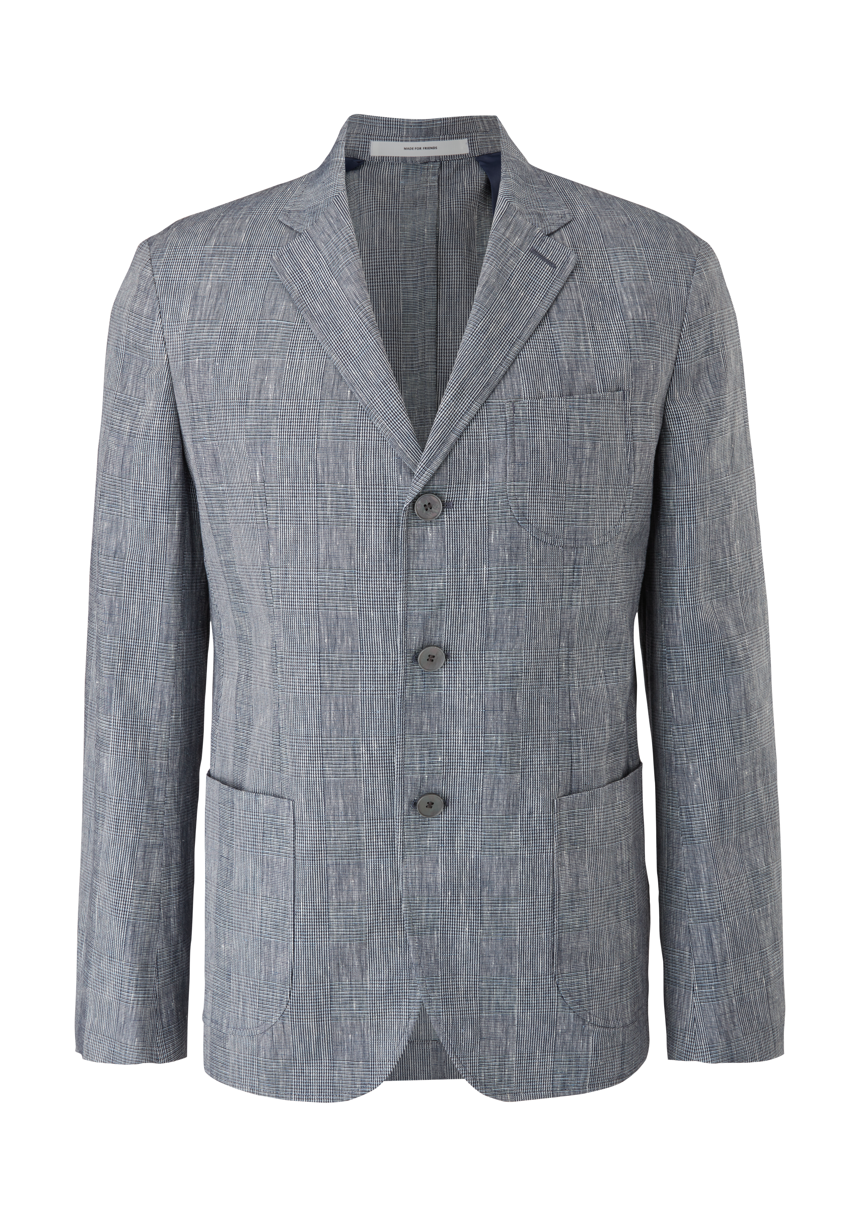 s.Oliver Leinen Sakko mit Glencheck-Muster