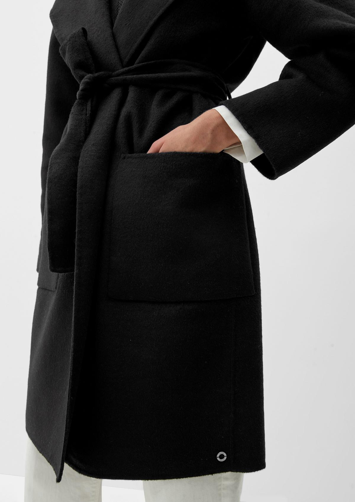 s.Oliver Wool blend coat with a tie-around belt