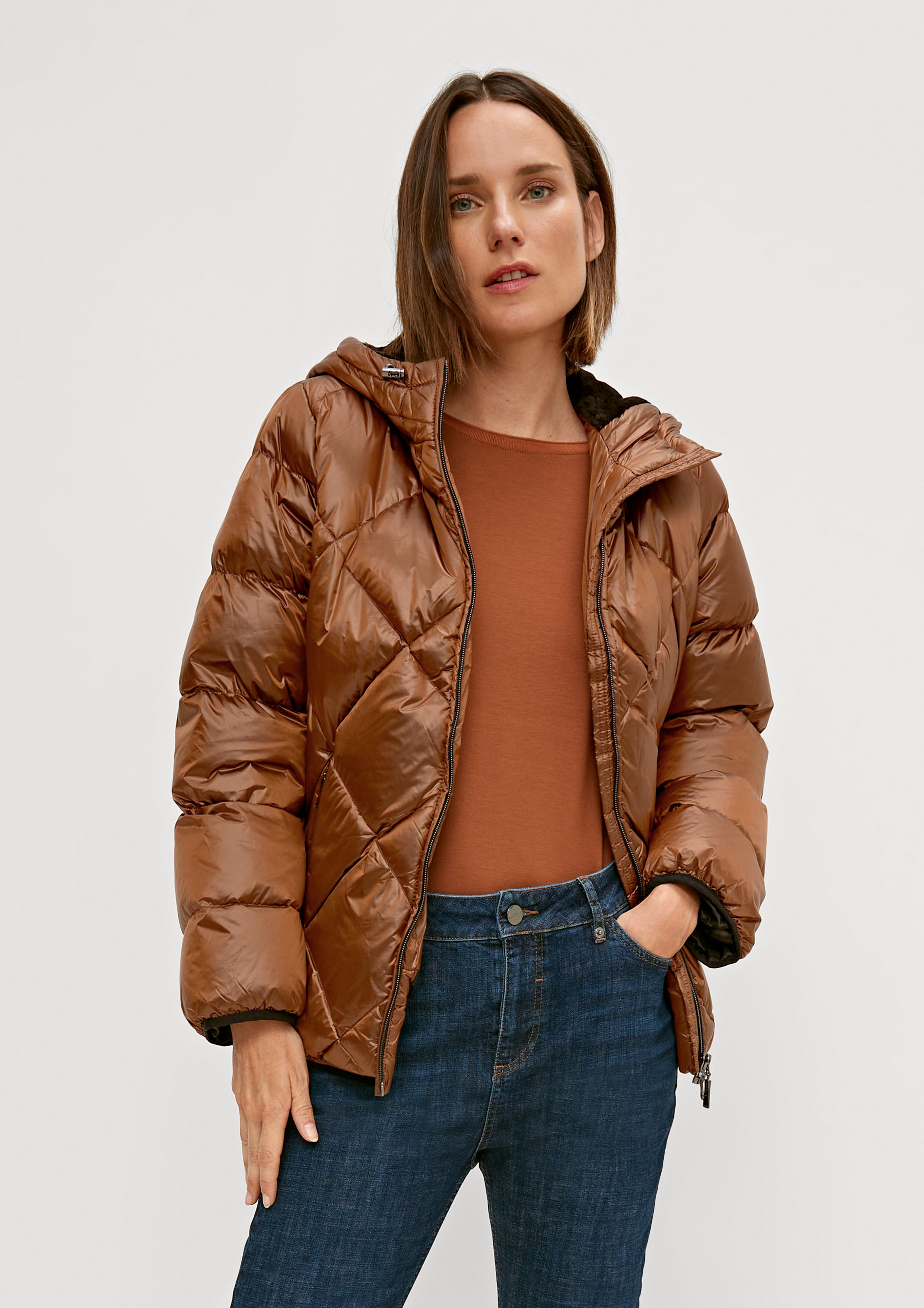 Quilted down jacket terracotta Comma