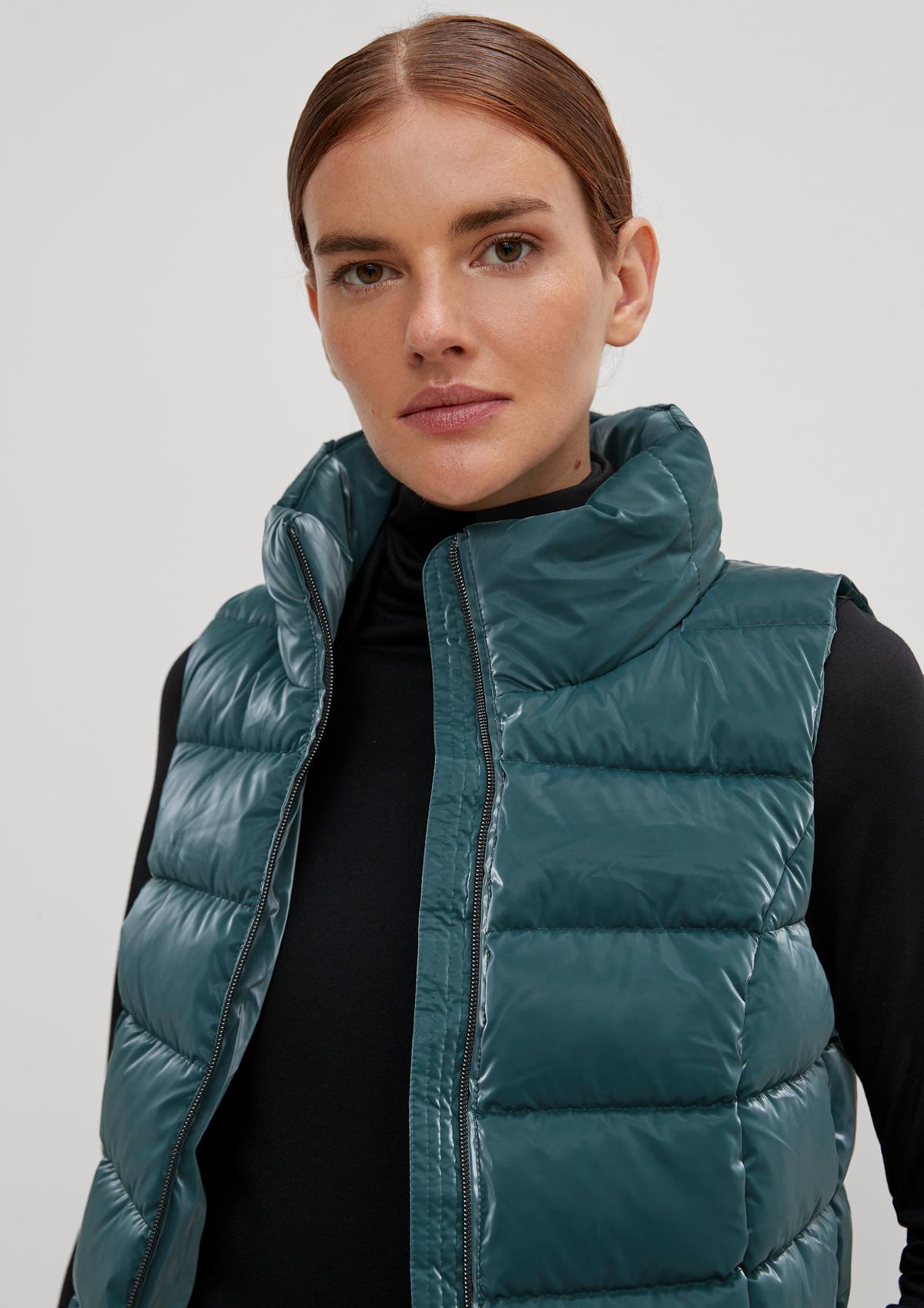 comma Quilted body warmer with a stand-up collar