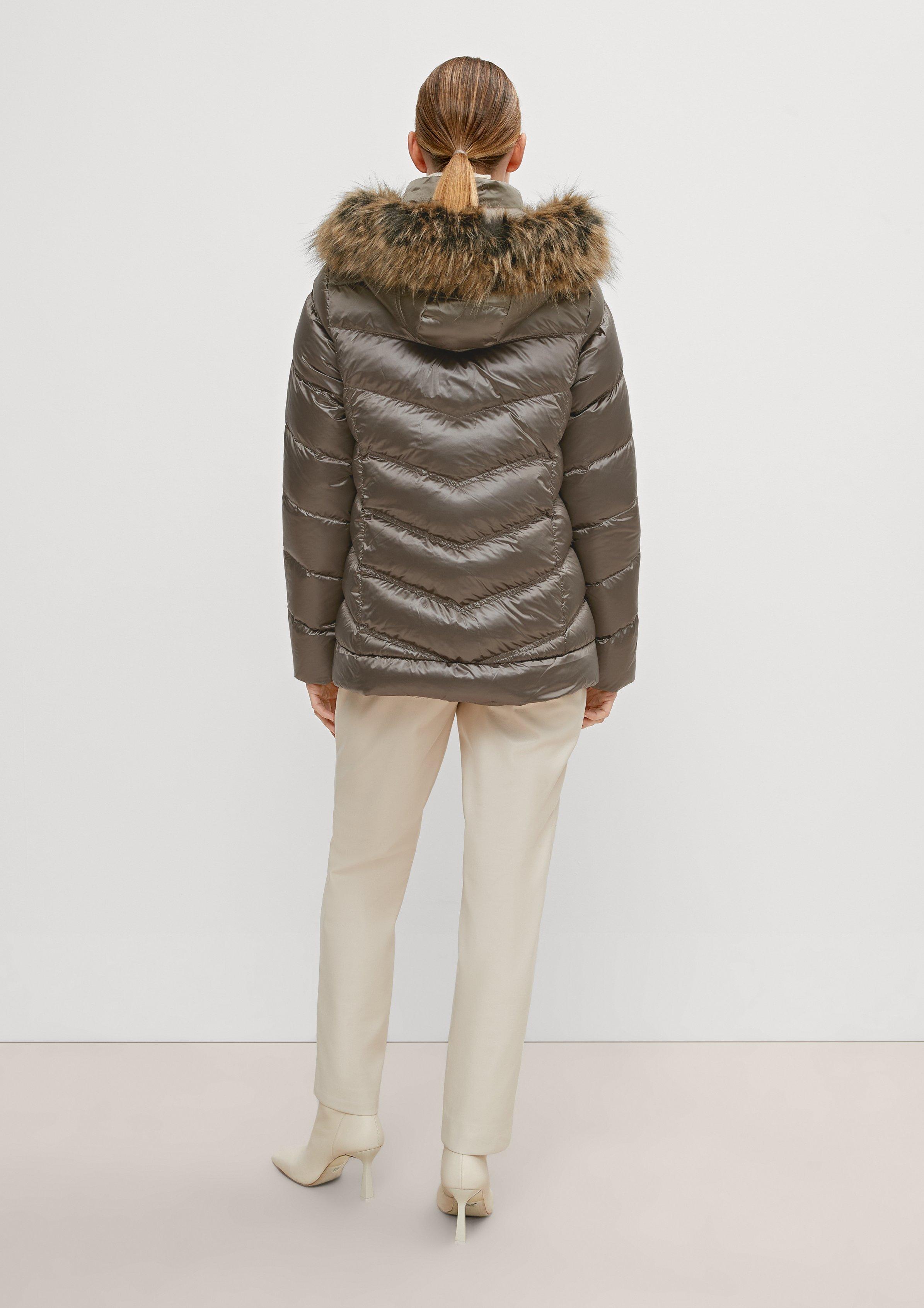 Lightweight quilted jacket with a hood petrol Comma