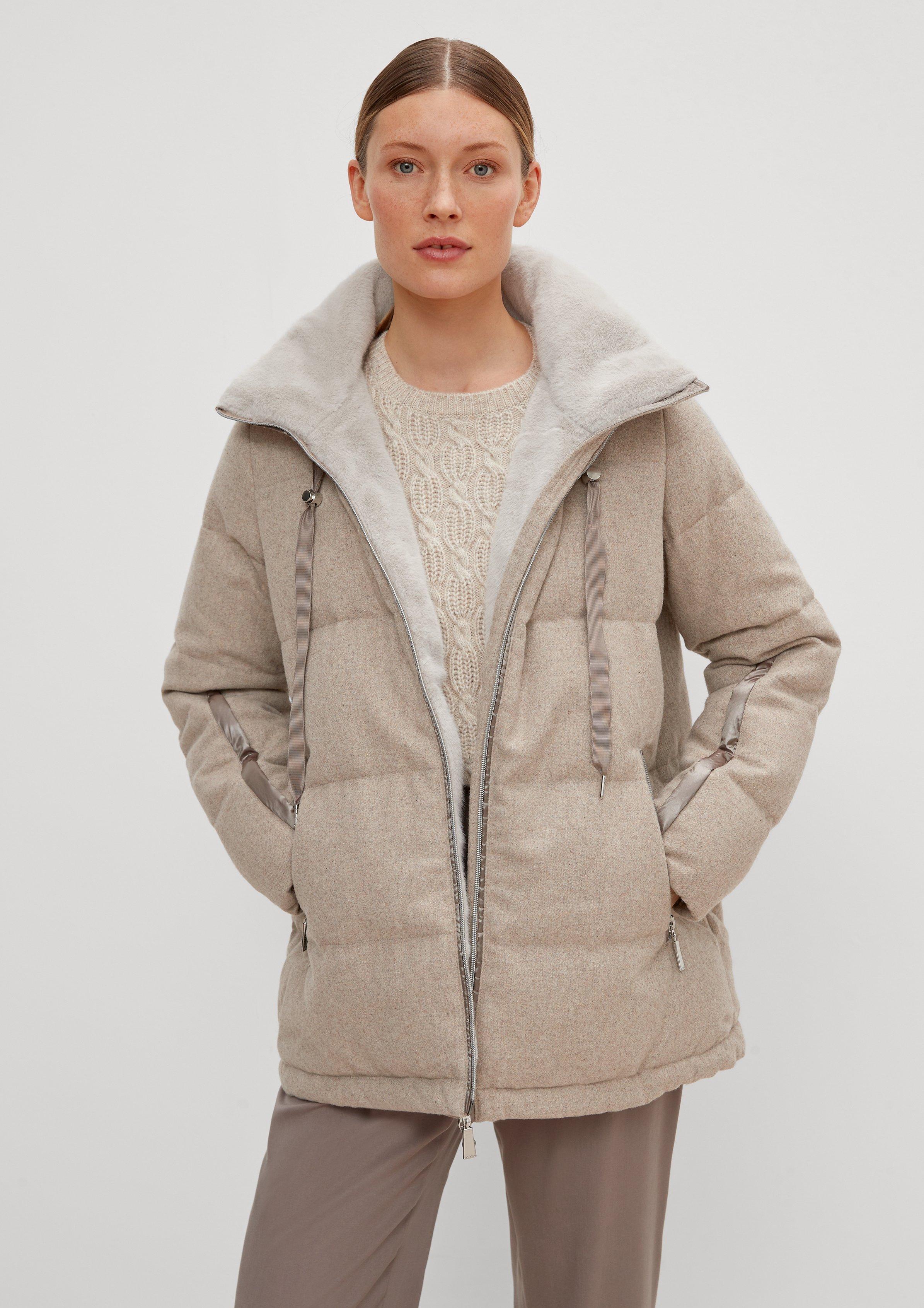 Down filled outlet wool coat