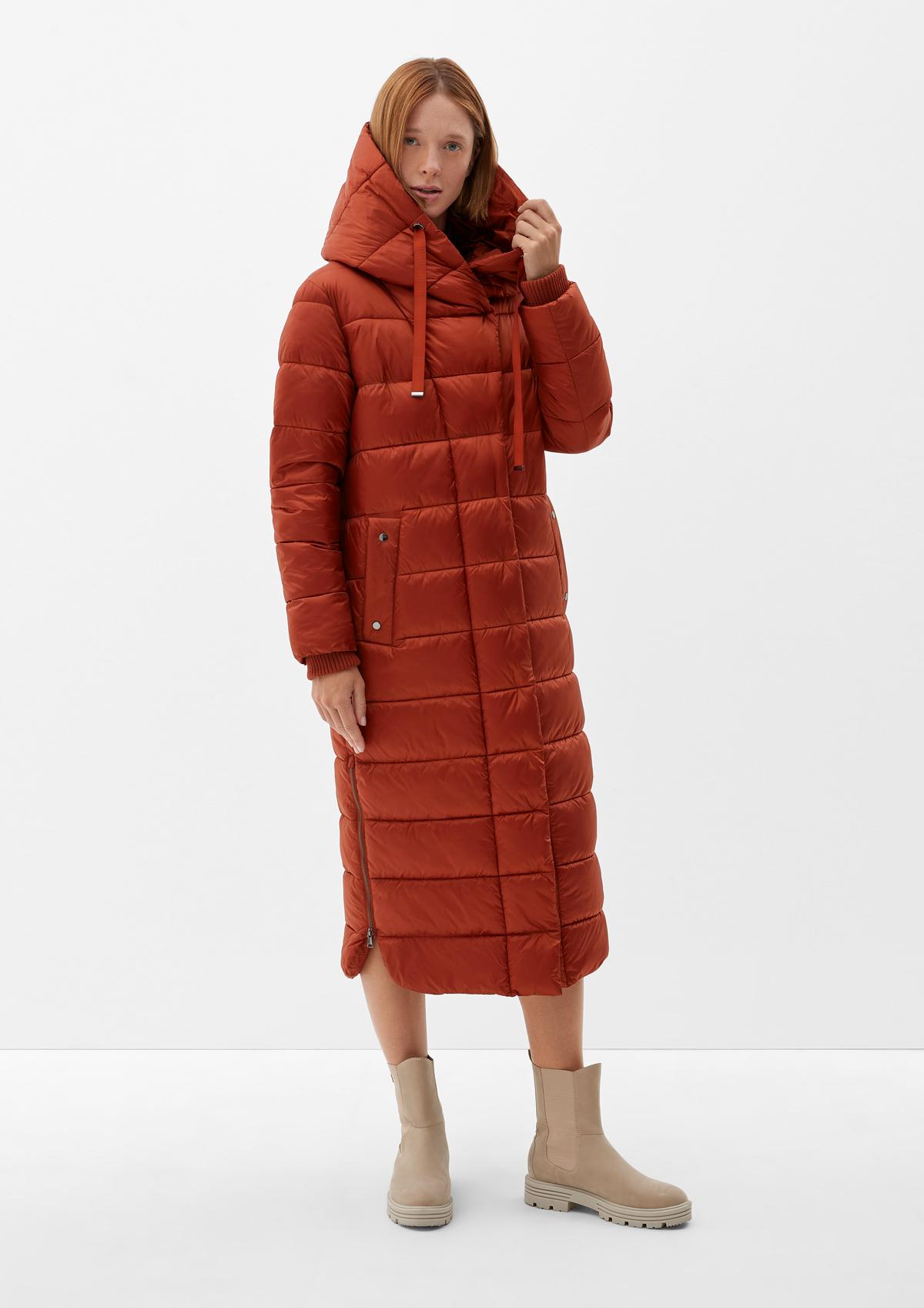 s.Oliver Long quilted coat with a hood