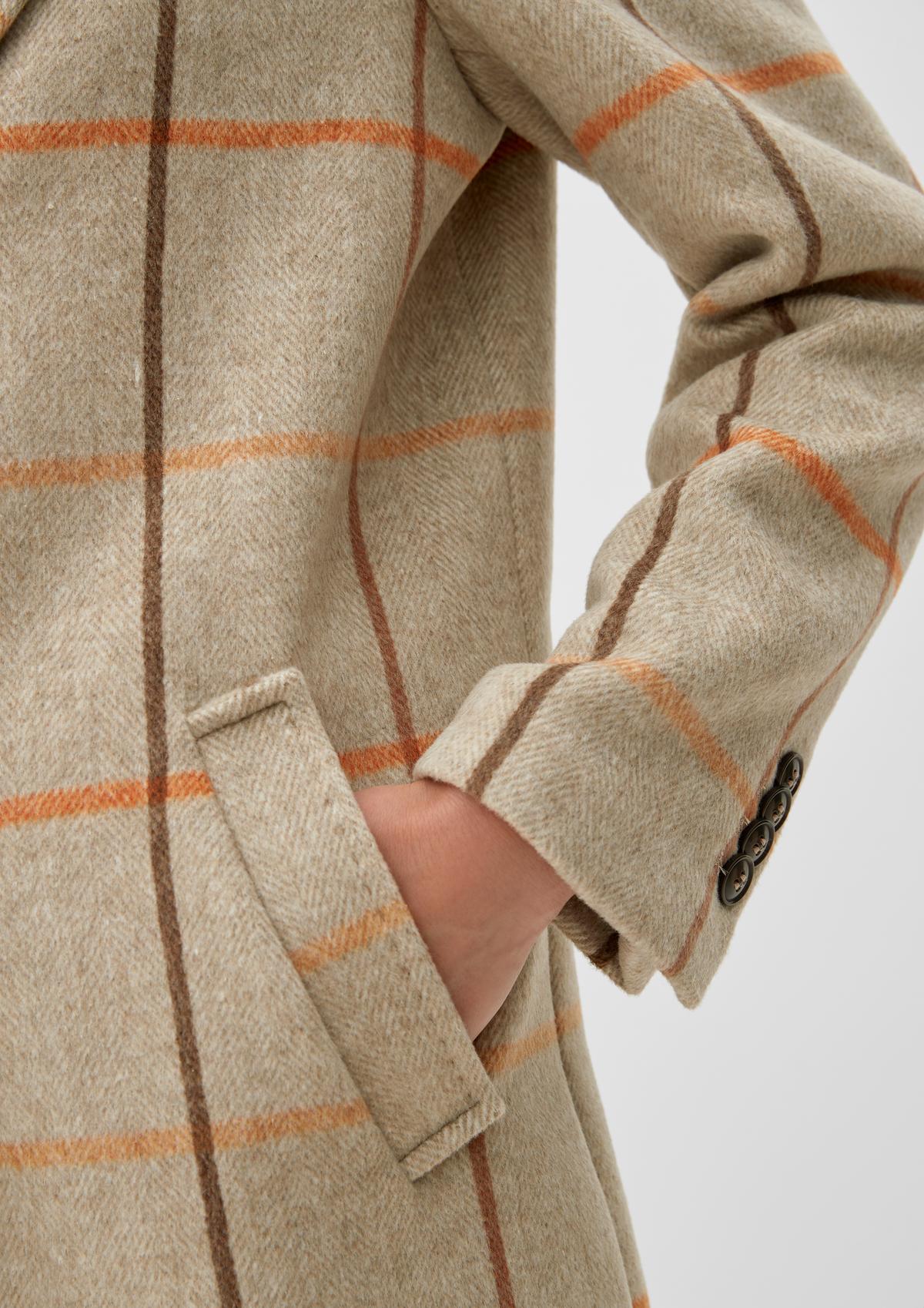 s.Oliver Checked wool blend coat