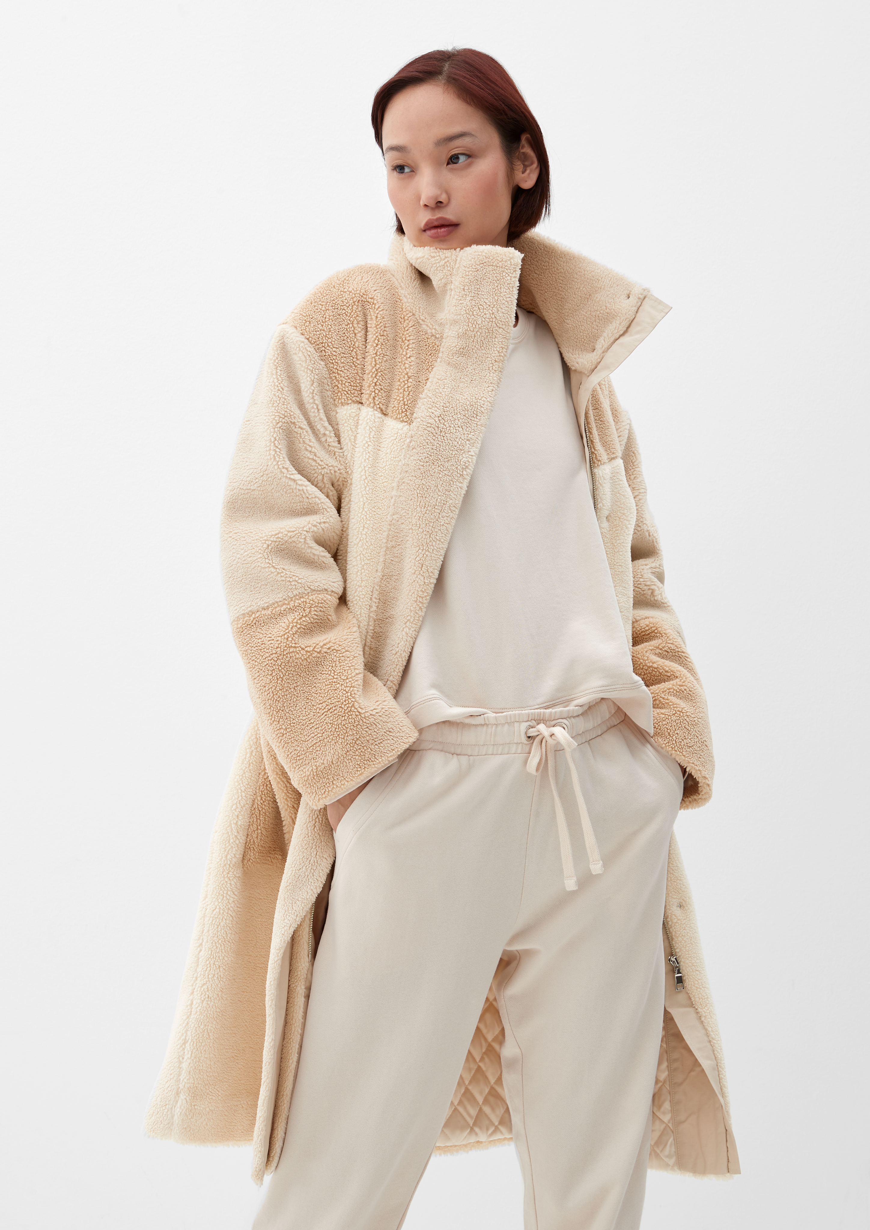 Plush coat beige s.Oliver