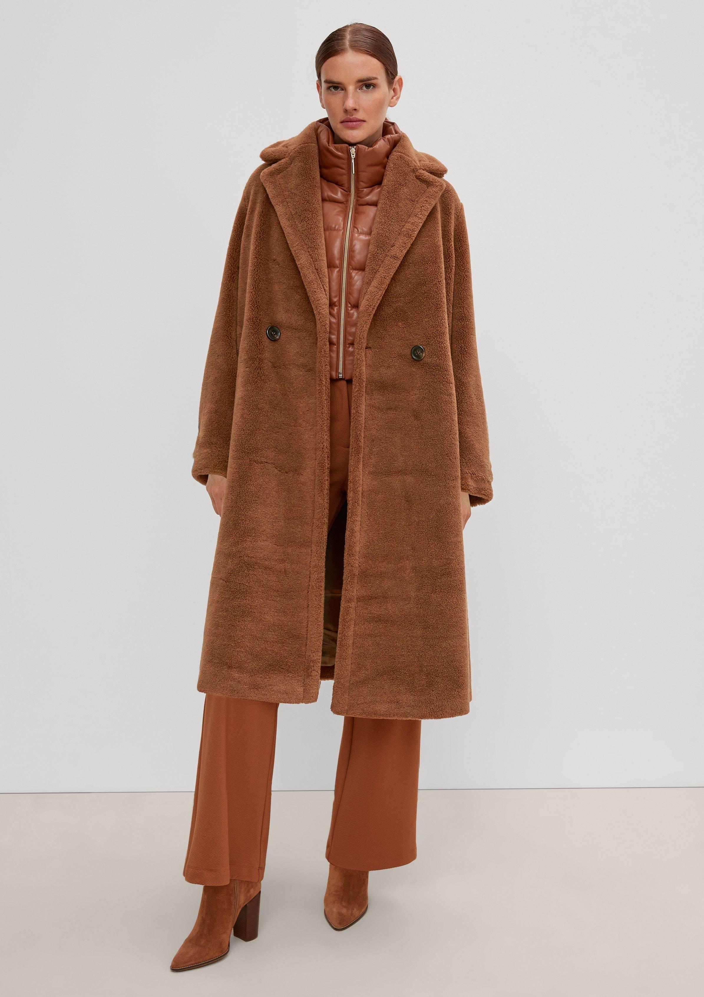 H&m faux fur coat brown sale