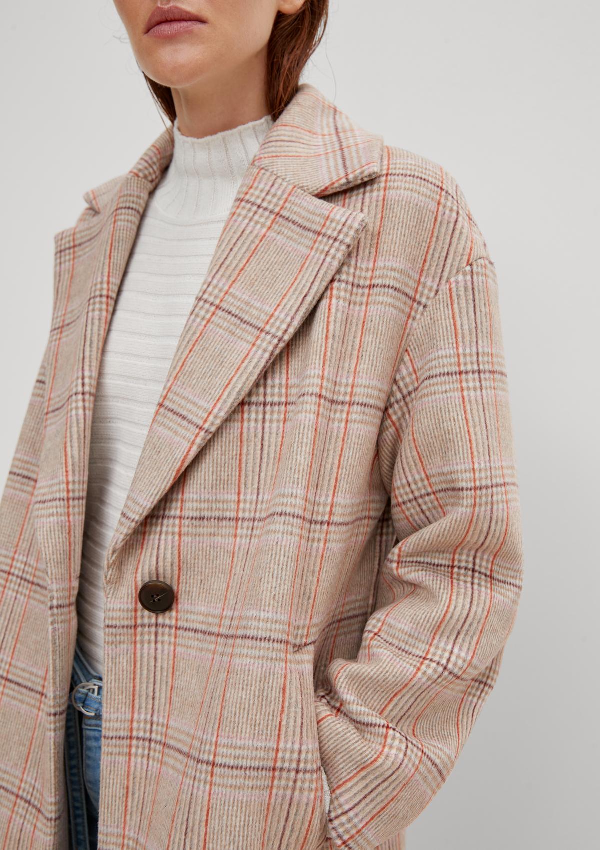 comma Oversized coat with a checked pattern