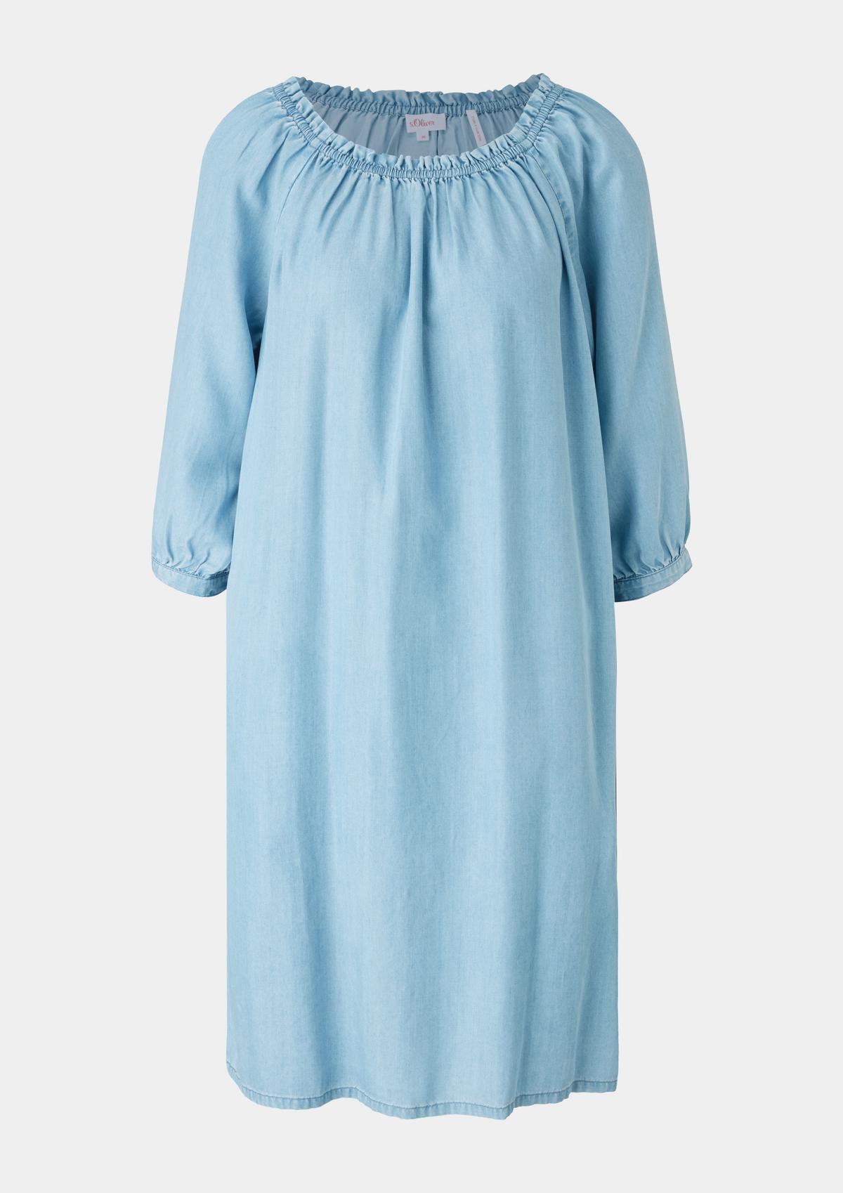 Midi-Kleid mit Rüschendetail blassblau 