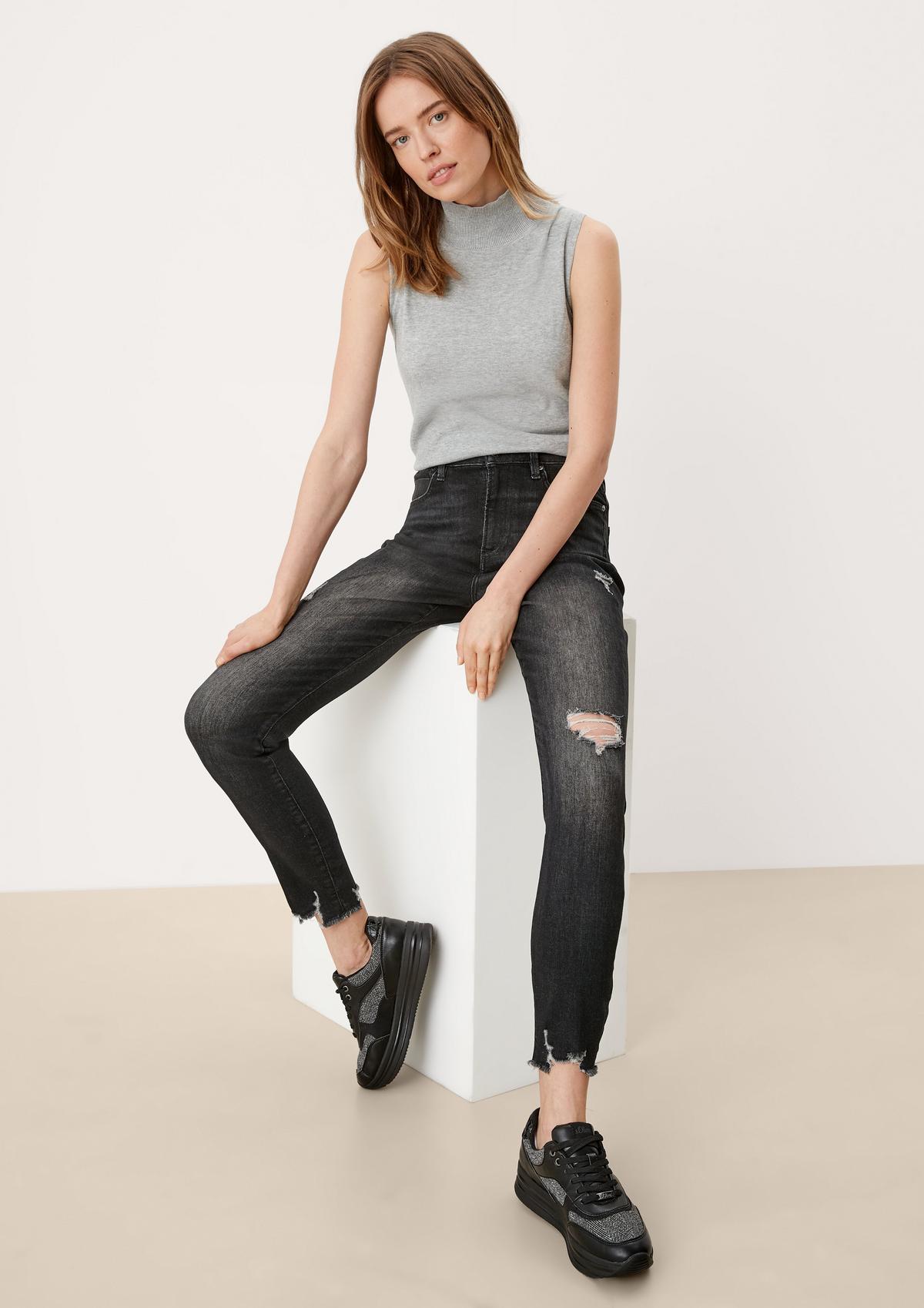 Skinny: jeans met gerafelde zoom