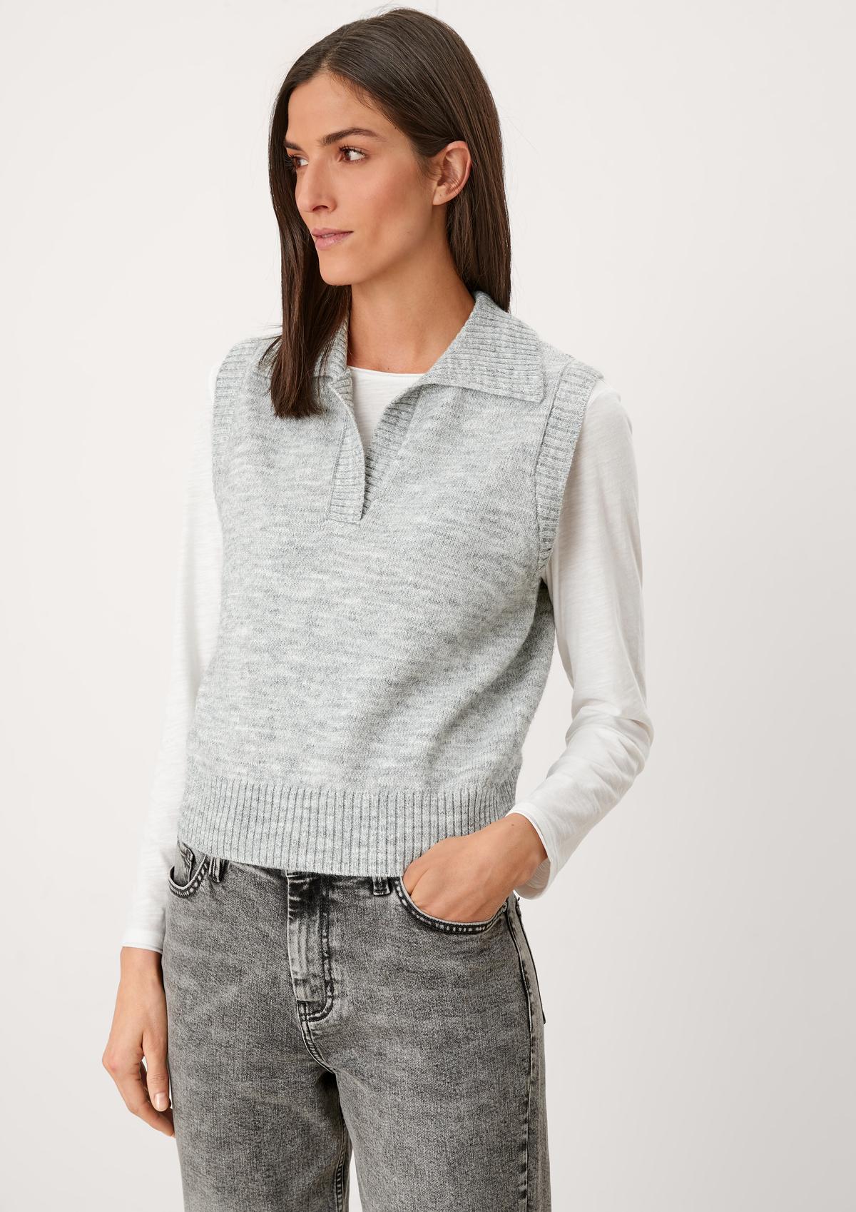 s.Oliver Sleeveless jumper with polo shirt collar