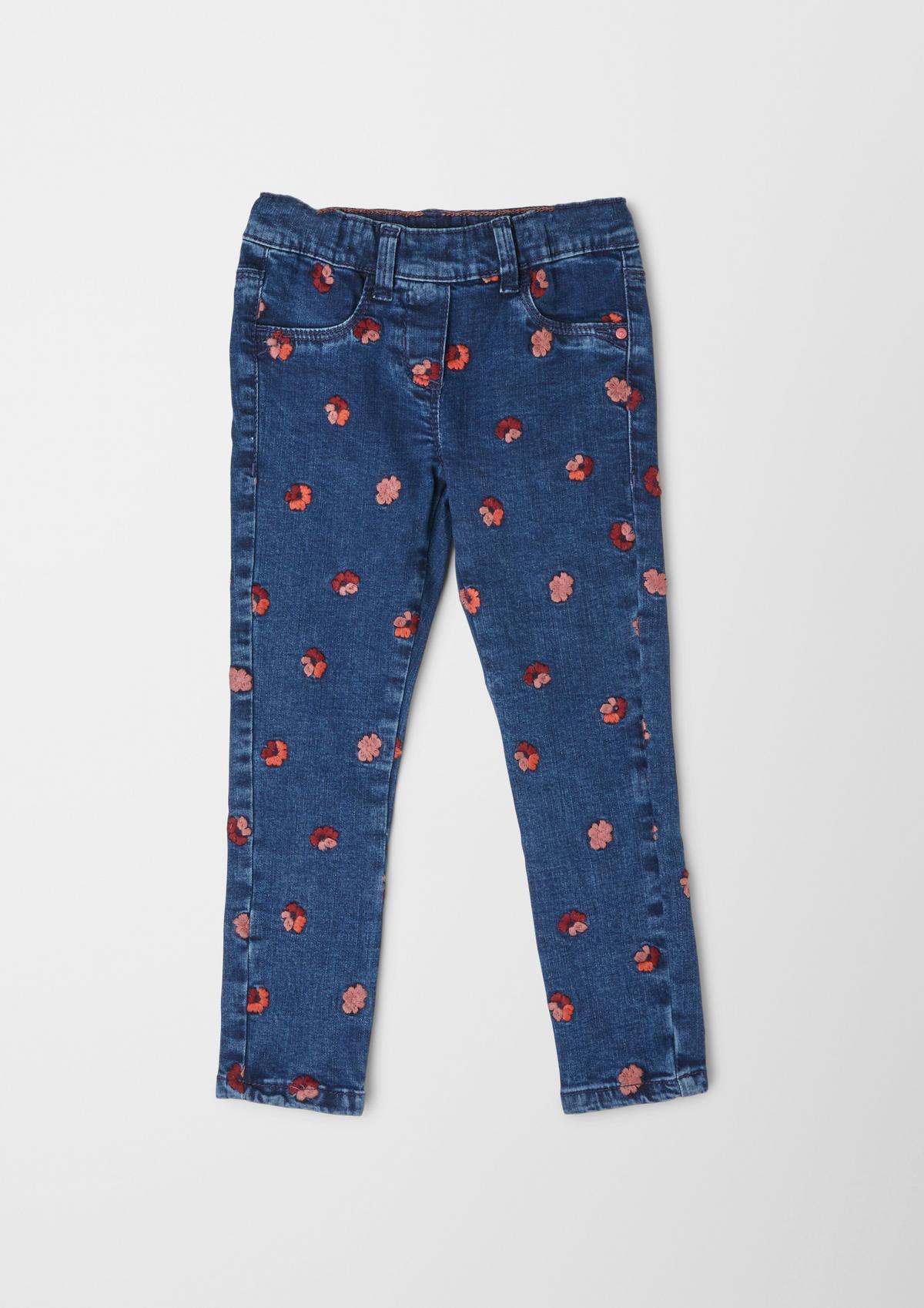s.Oliver Slim: florally patterned jeans