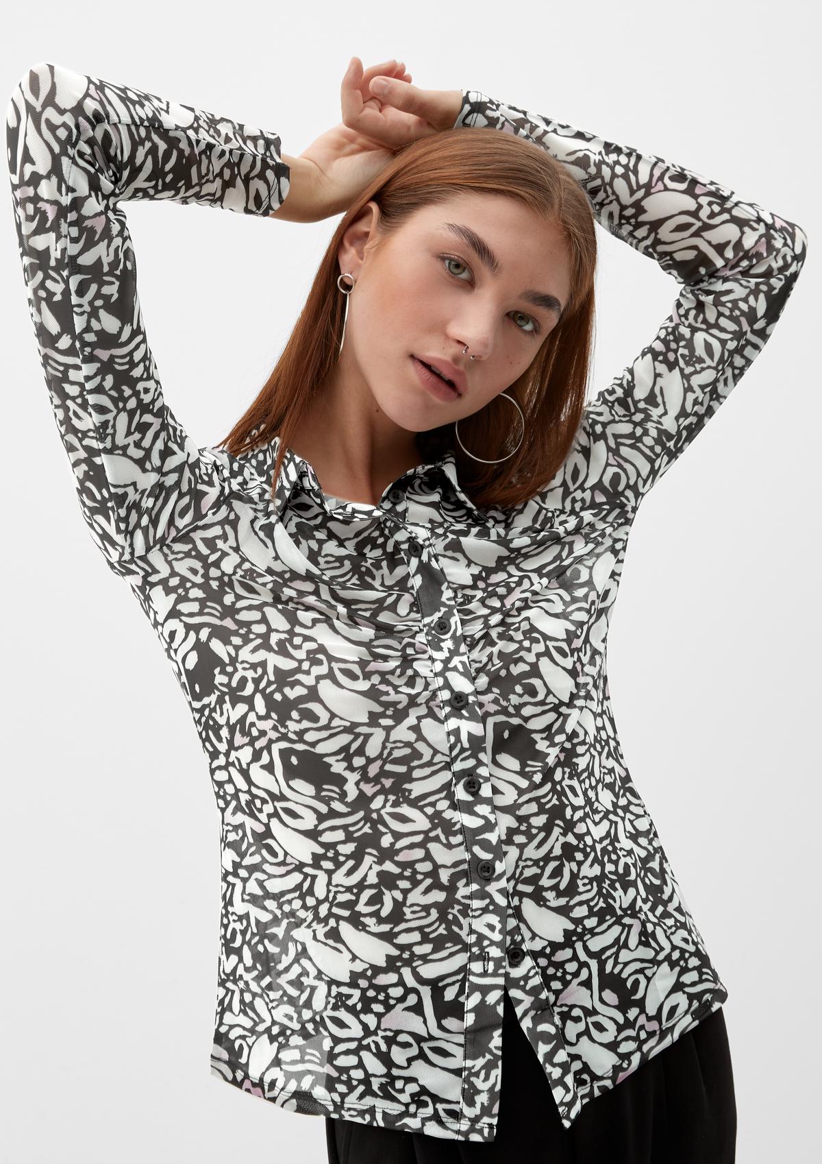 s.Oliver Mesh blouse with an all-over print