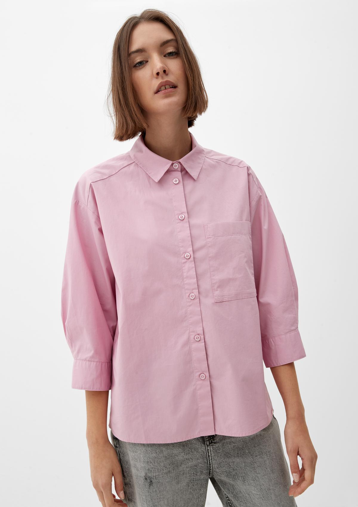 Blouse in a loose fit - sleeves with 3/4-length white
