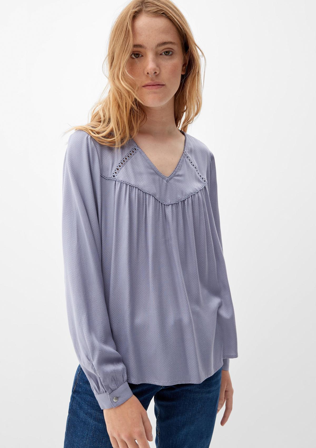 s.Oliver Blouse with a herringbone pattern