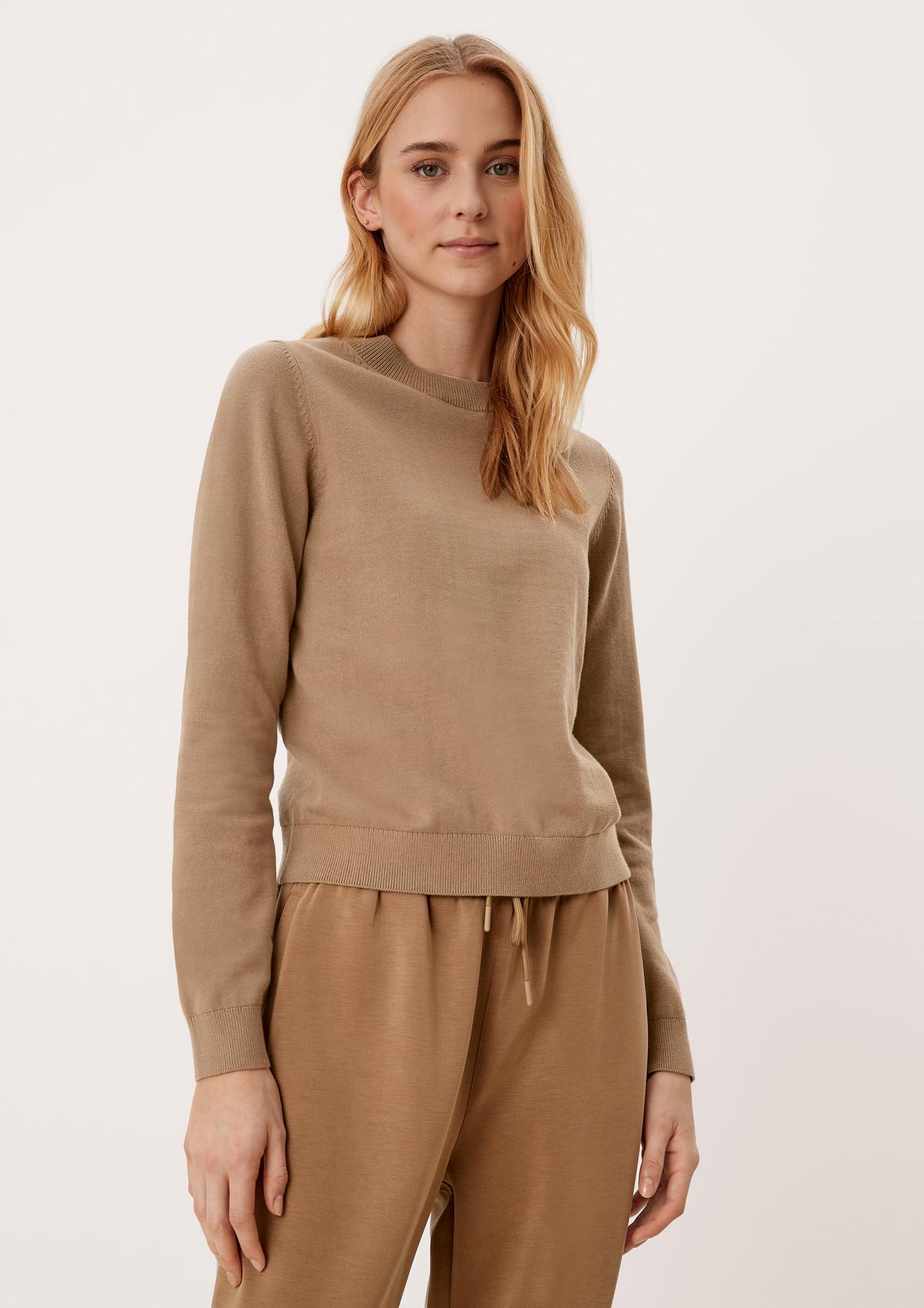 s.Oliver Cotton jumper with rib knit cuffs, collar and hem