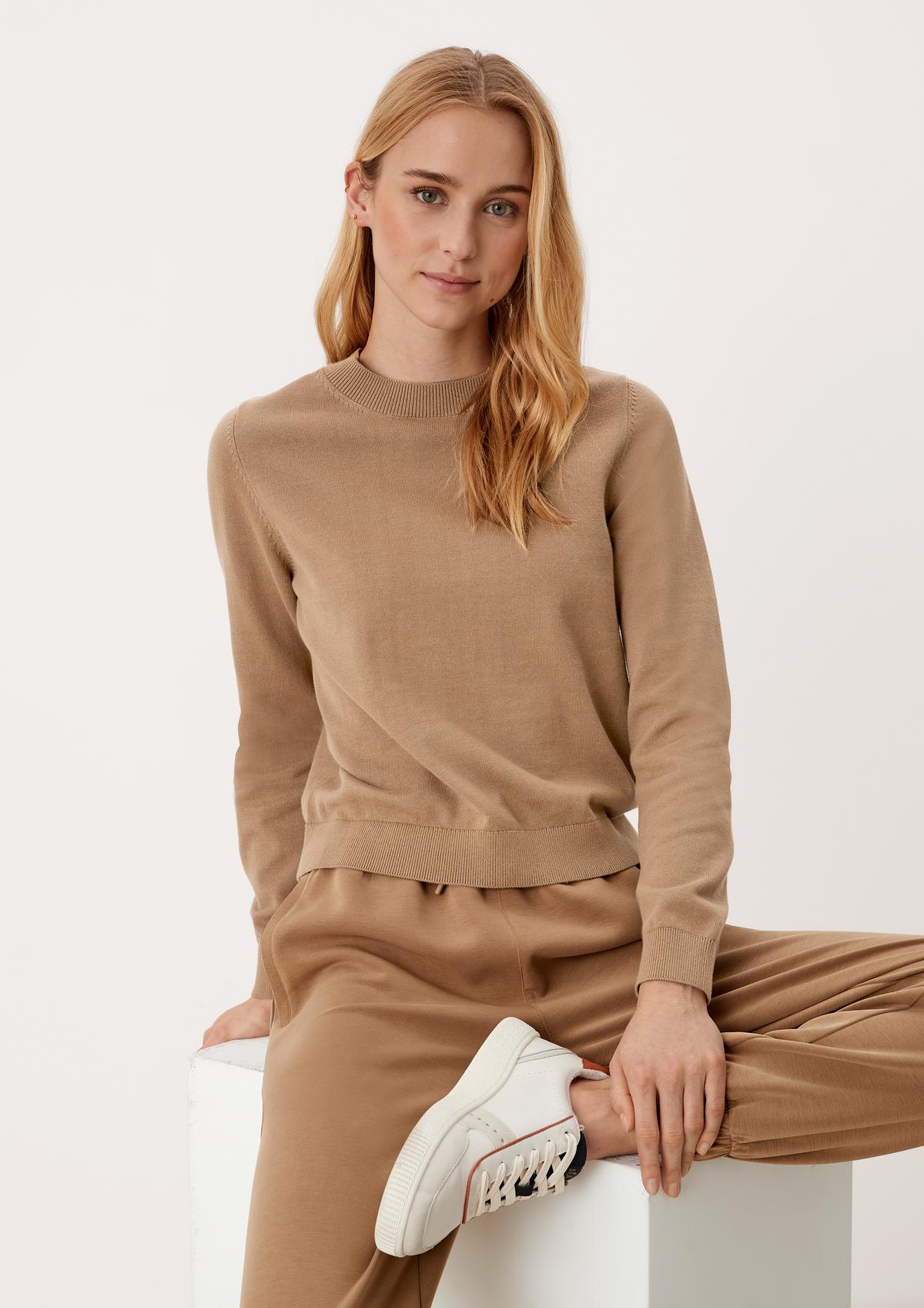 s.Oliver Cotton jumper with rib knit cuffs, collar and hem