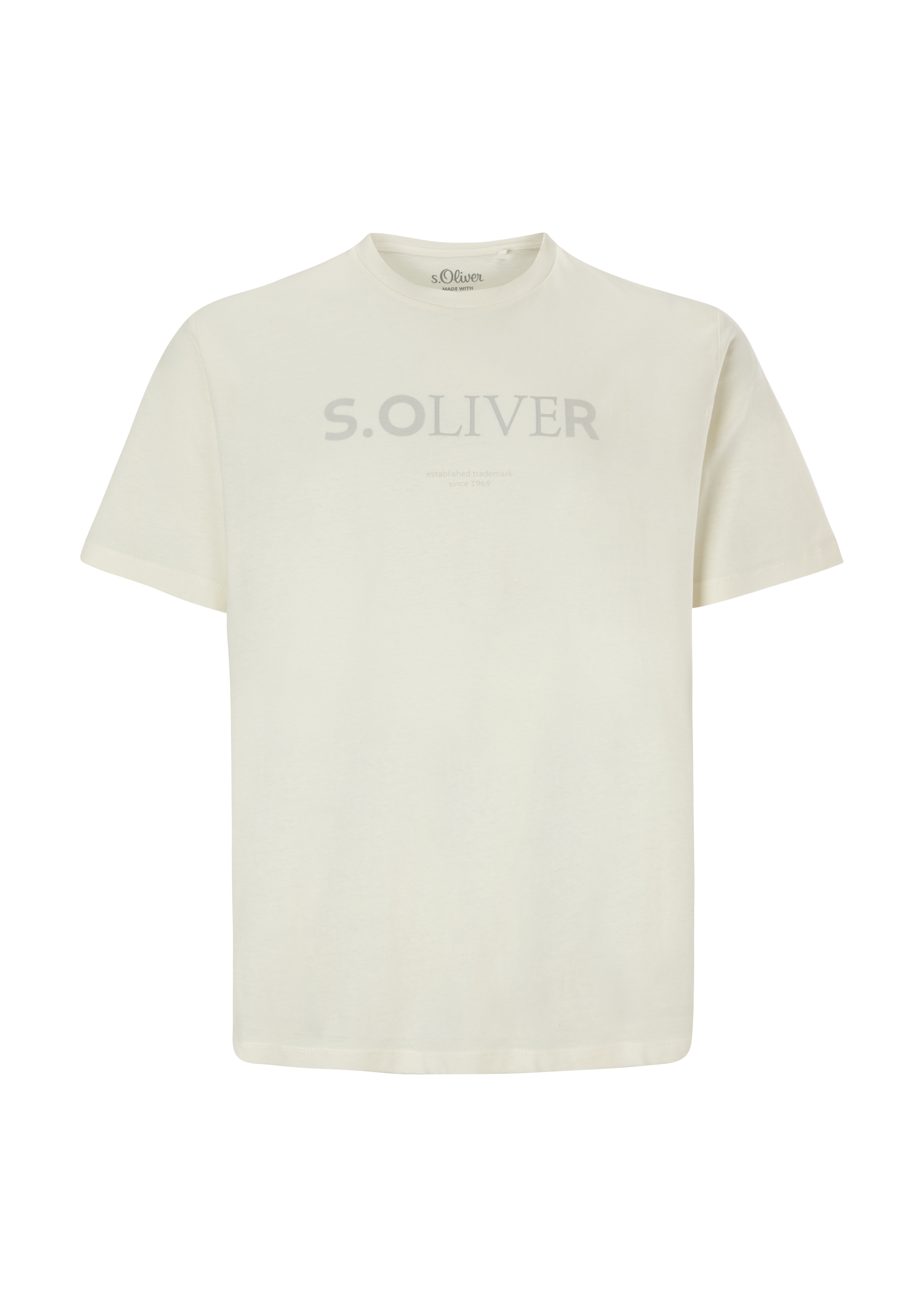 s.Oliver - Jerseyshirt mit Frontprint, Herren, creme