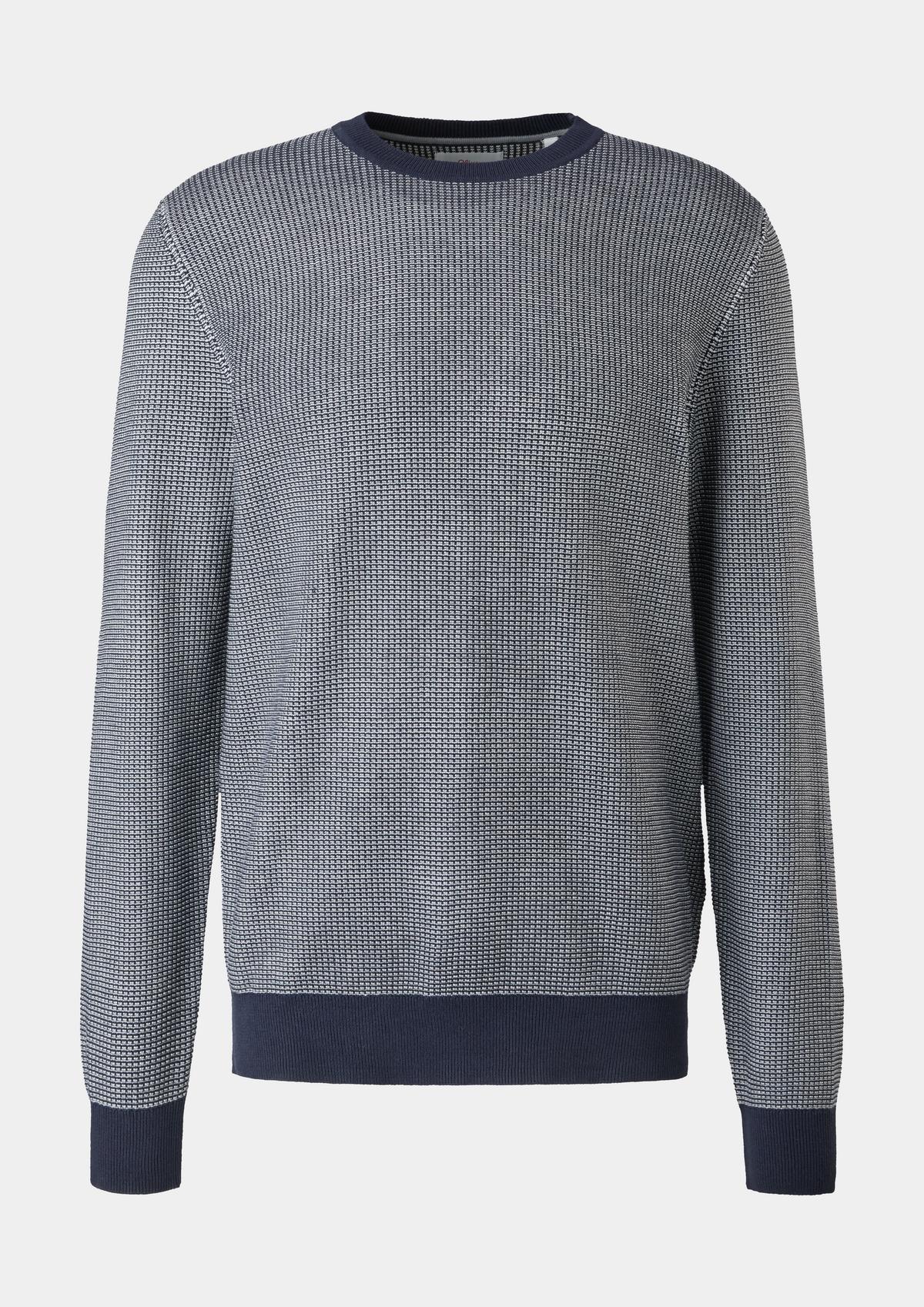 Pullover mit Two-Tone-Muster - navy