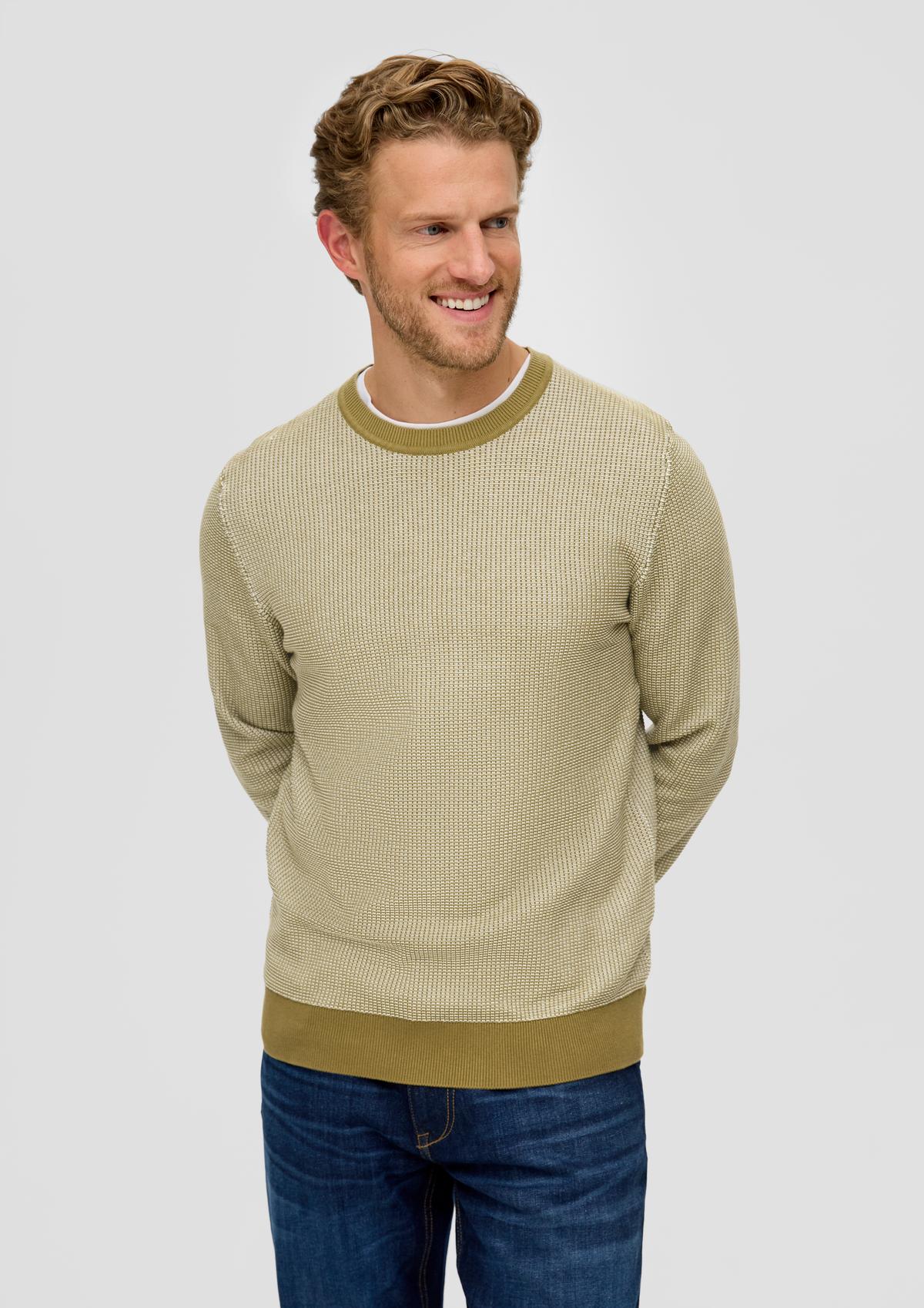 Pullover mit Two-Tone-Muster - navy