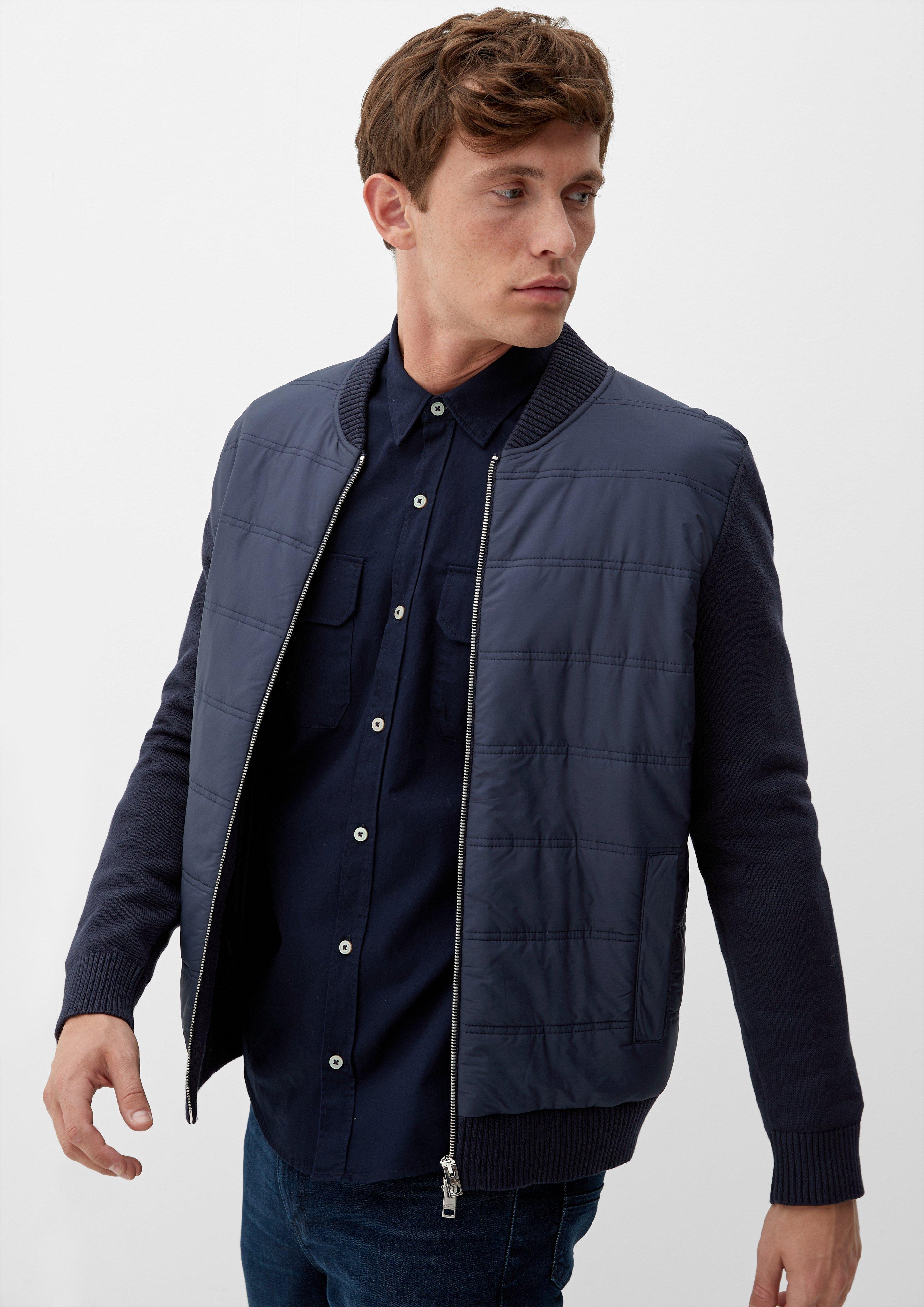 Quilted Jacket With Knitted Sleeves Factory Sale
