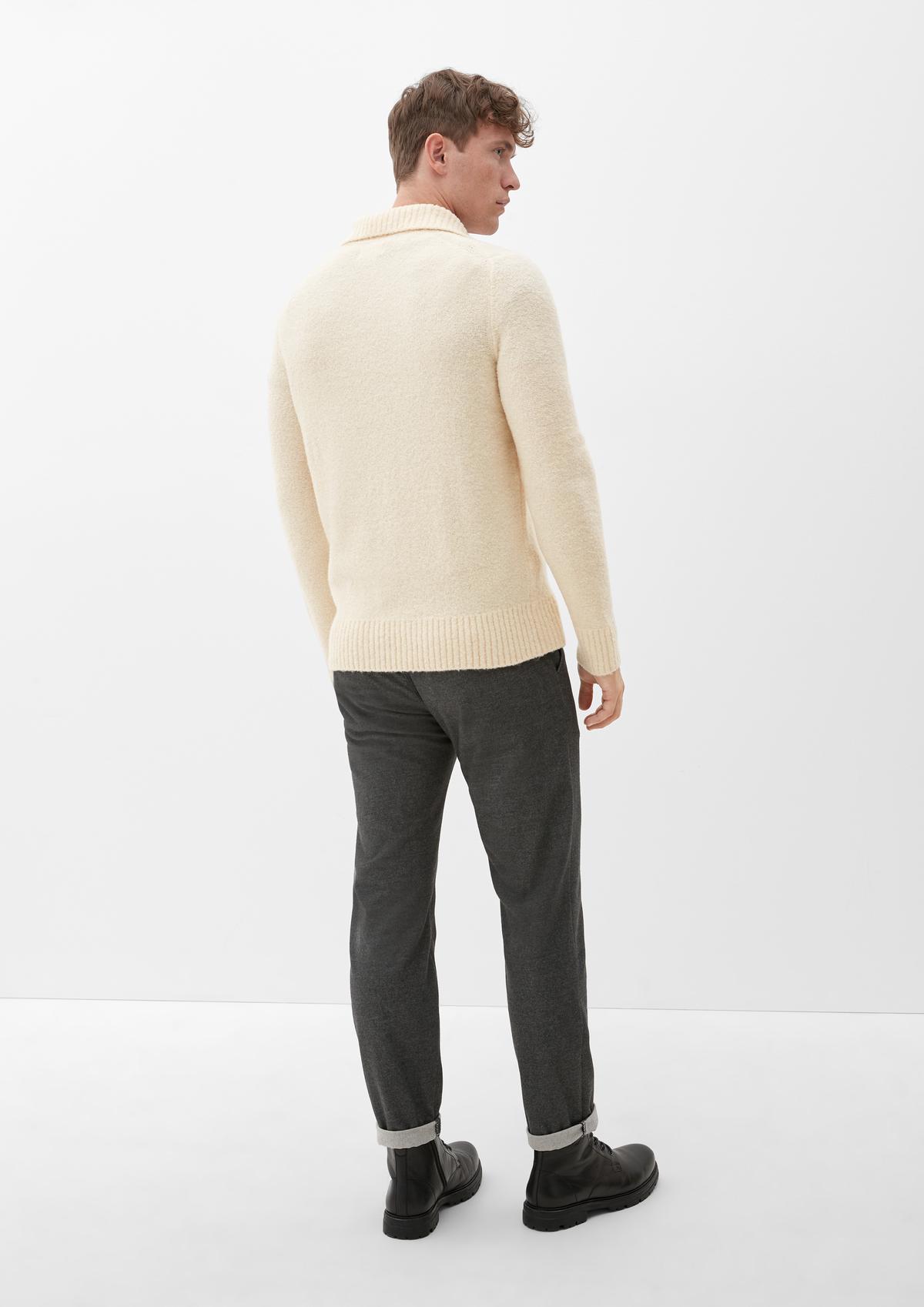 s.Oliver Bouclé wool blend zip neck jumper