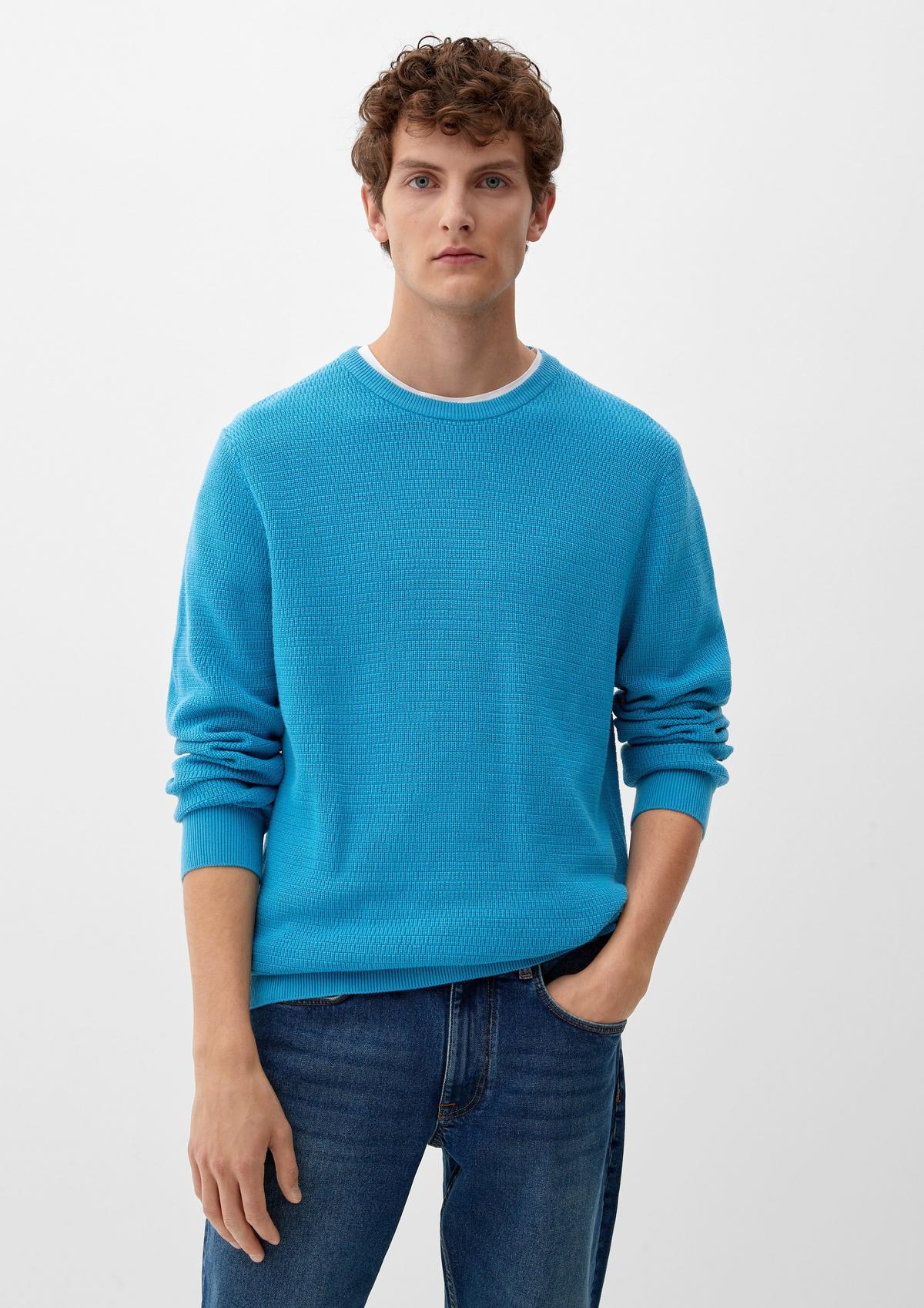 Pullover aus Feinstrick - tiefblau