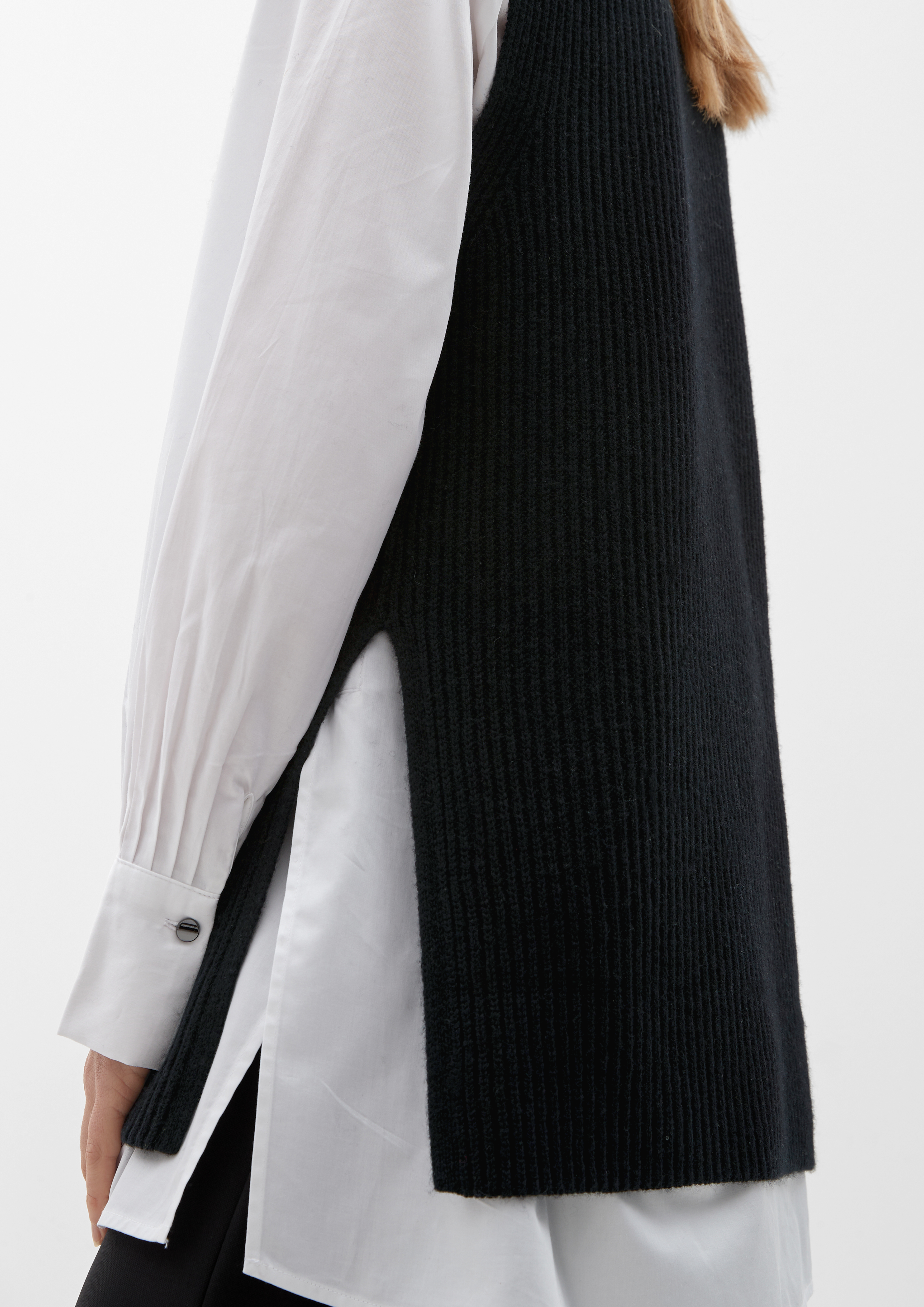 S.Oliver Strickpullunder Mit Kontraststreifen - Klassischer V-Ausschnitt Pullunder