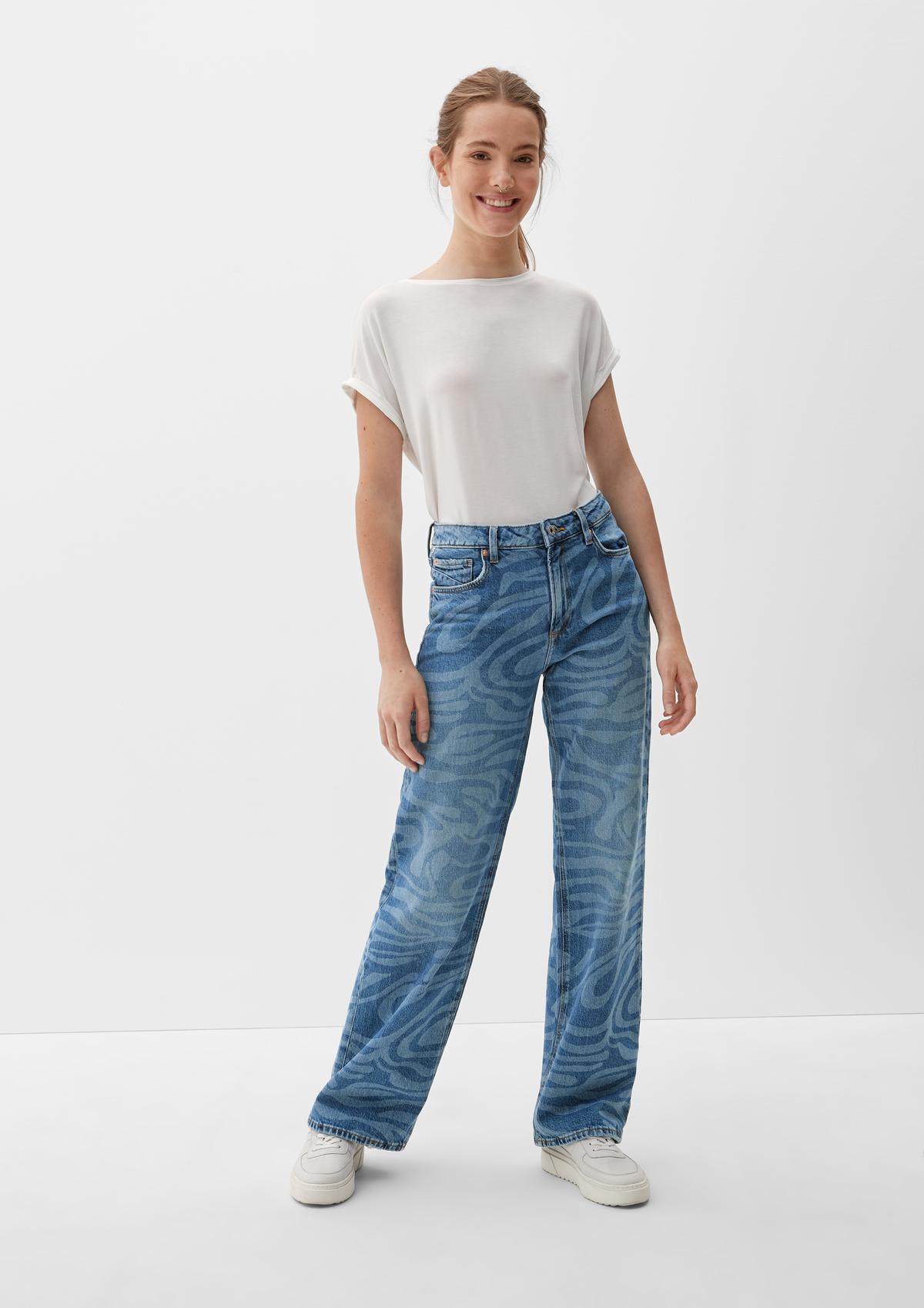 s.Oliver Slim: jeans met bloemenprint