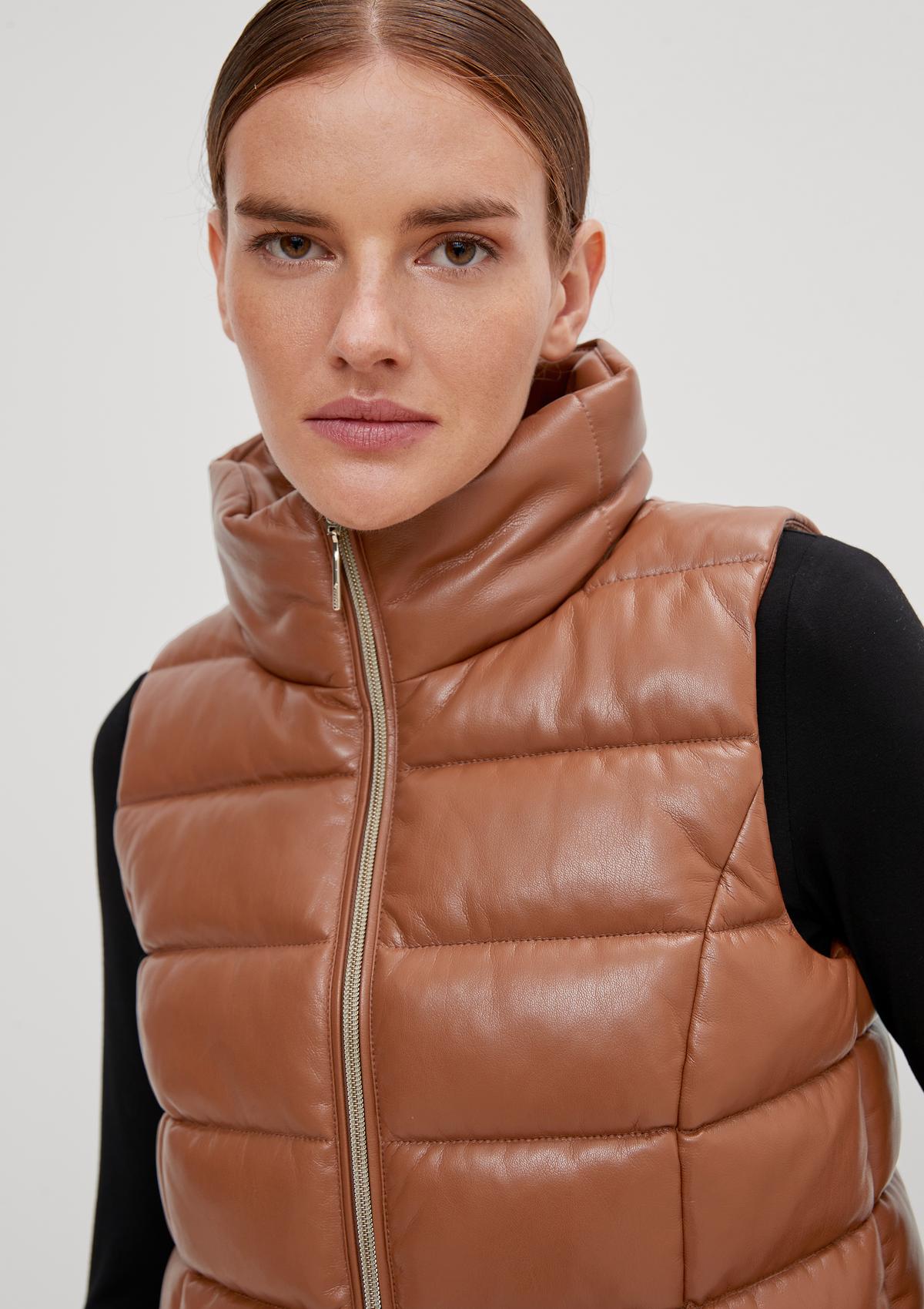 comma Faux leather quilted body warmer