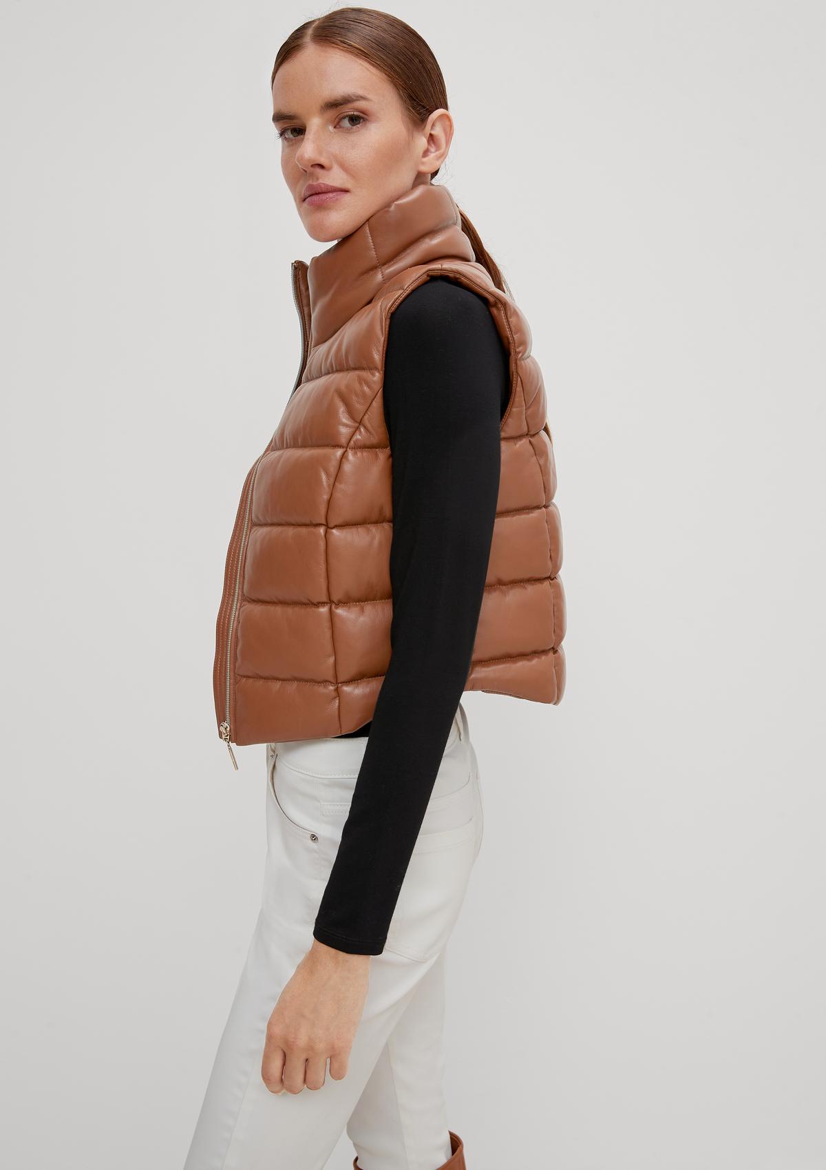comma Faux leather quilted body warmer