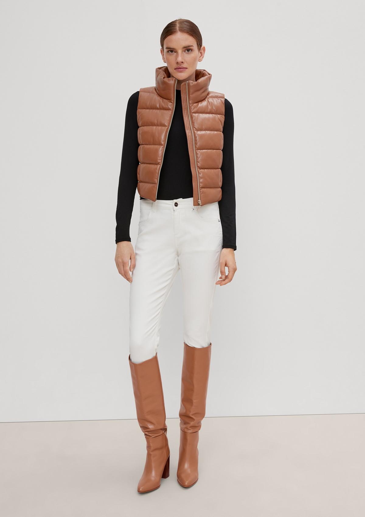 Faux leather quilted body warmer
