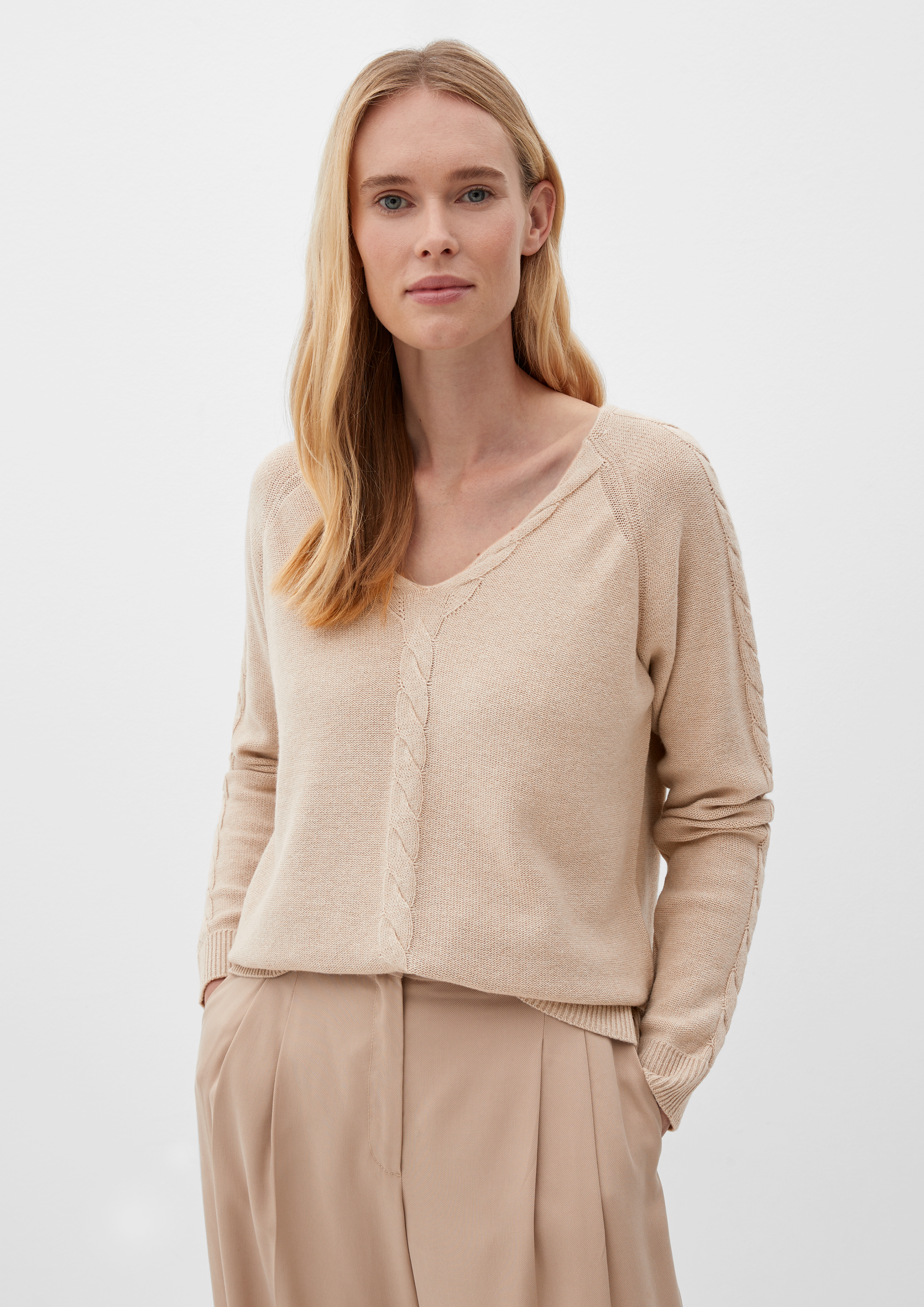 Jumper made of blended cashmere beige s.Oliver