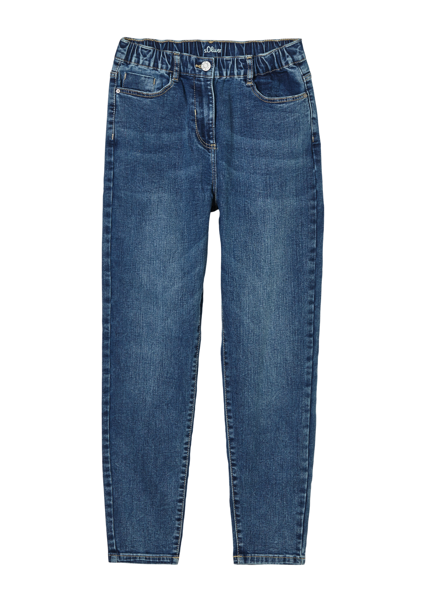 s.Oliver - Ankle-Jeans Mom / Relaxed Fit / High Rise / Tapered Leg, Mädchen, blau