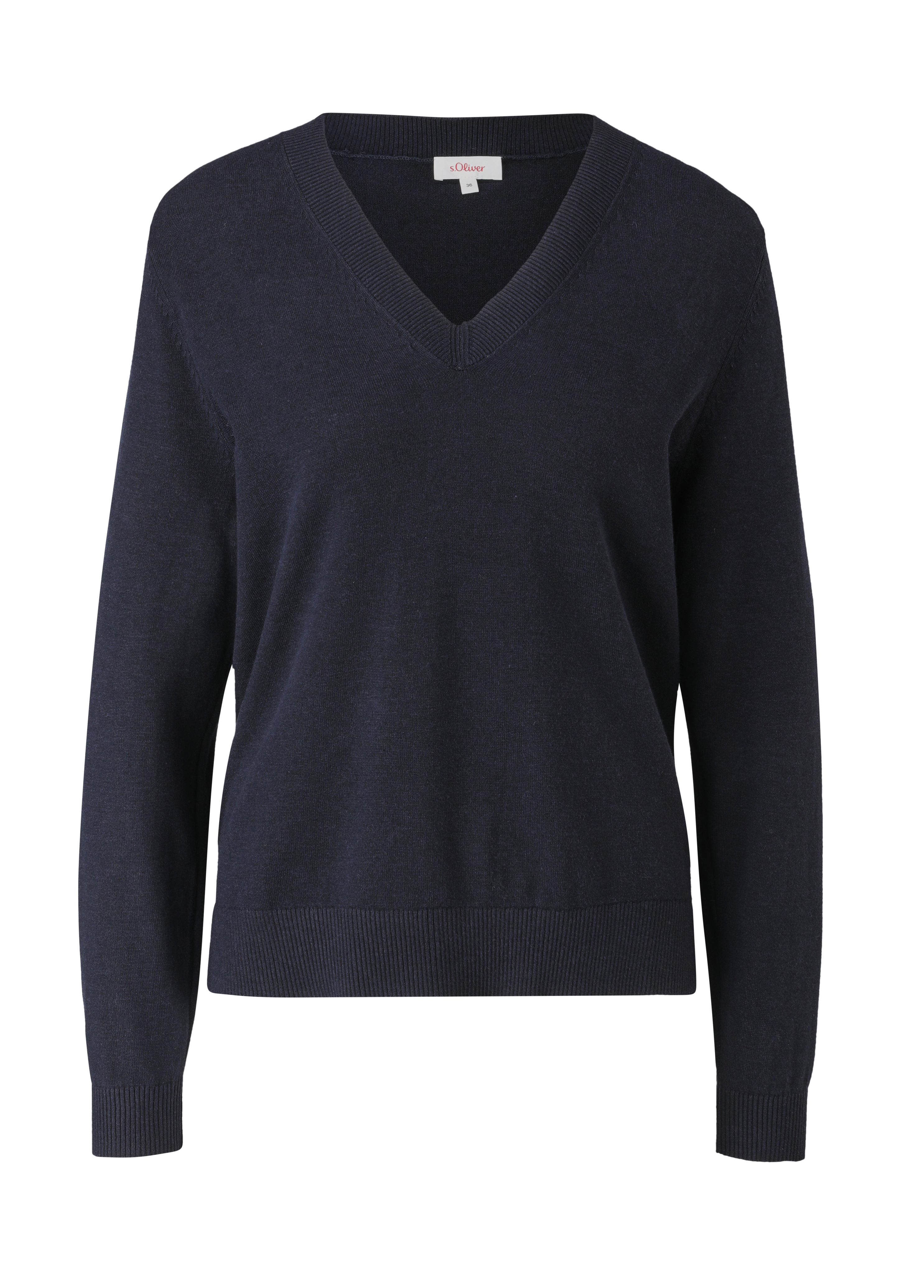 s.Oliver - Feinstrickpullover aus Viskosemix, Damen, blau