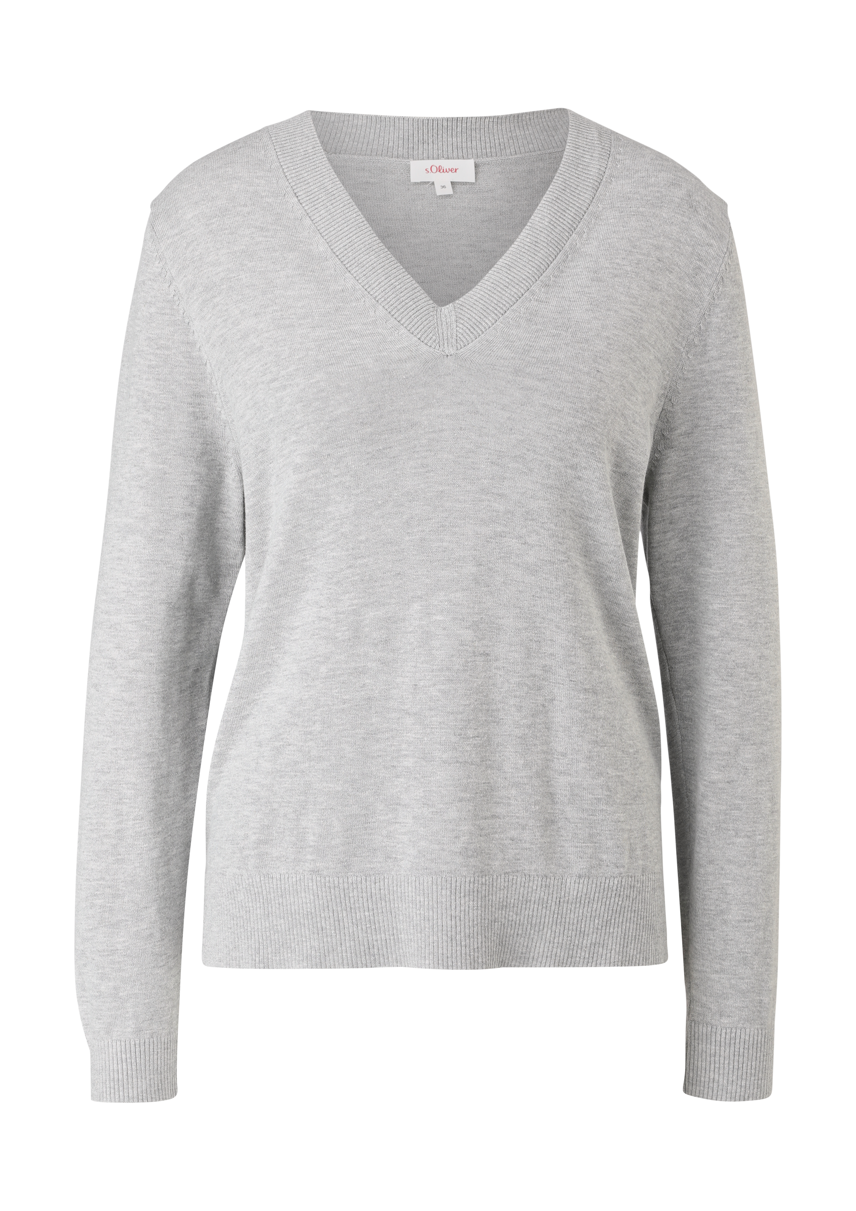 s.Oliver - Feinstrickpullover aus Viskosemix, Damen, grau