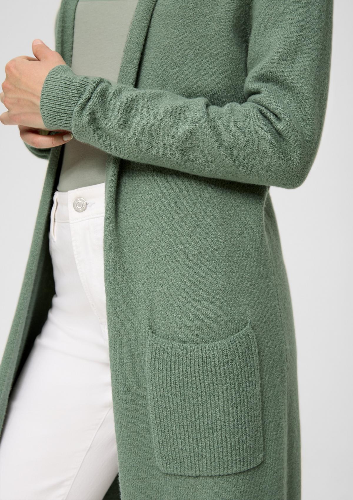 sage with patch pockets Cardigan - green