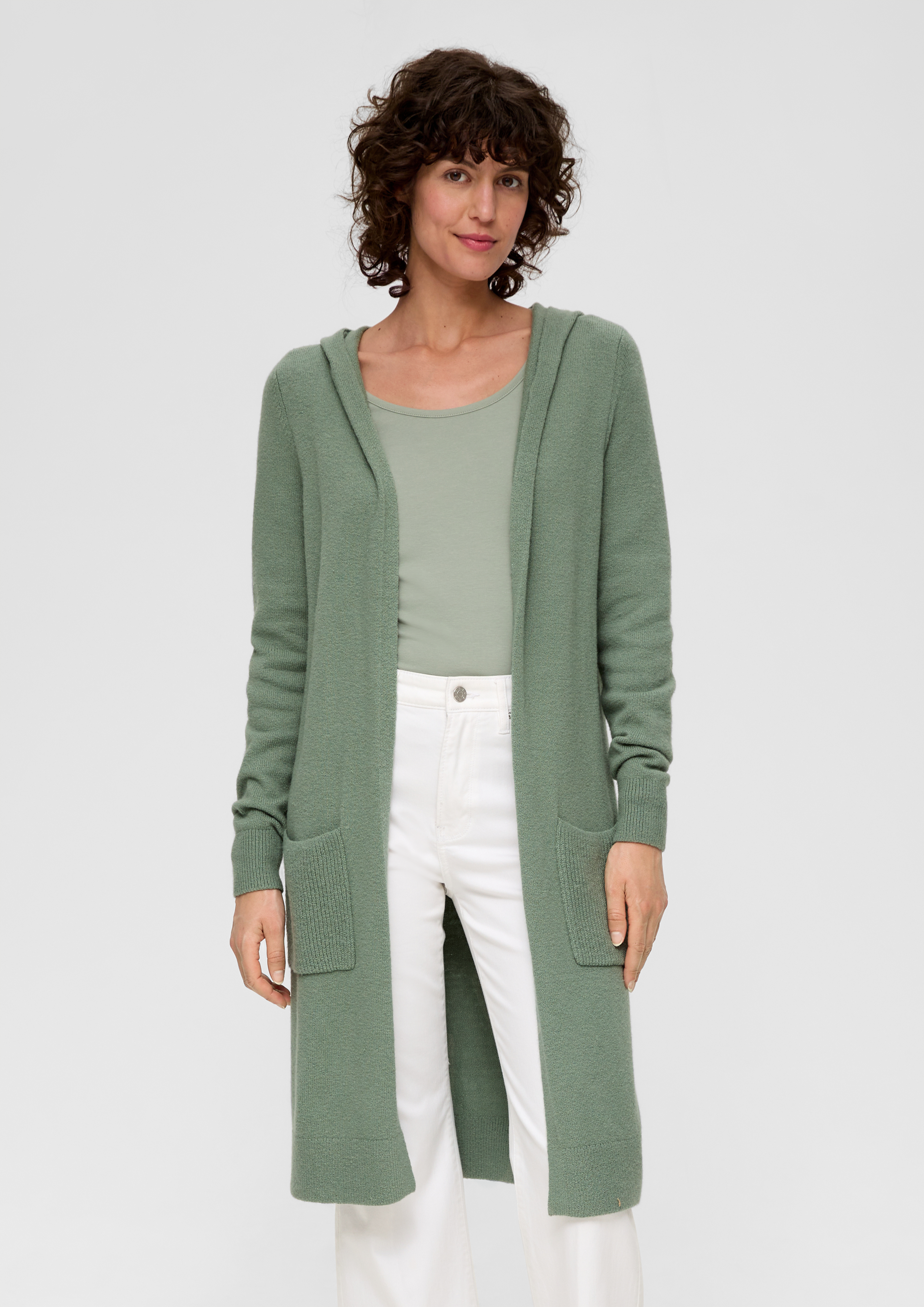 Olive green shop long cardigan