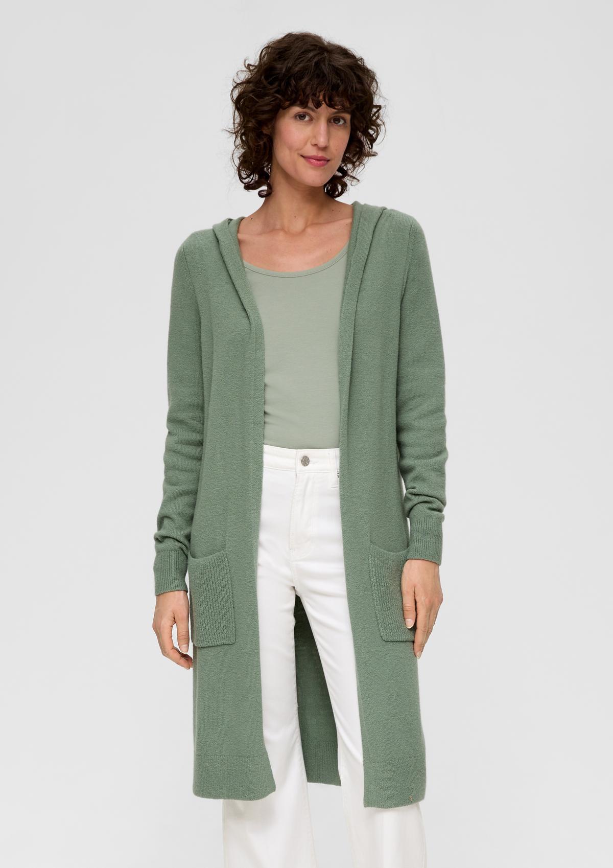 Cardigan with - patch sage green pockets
