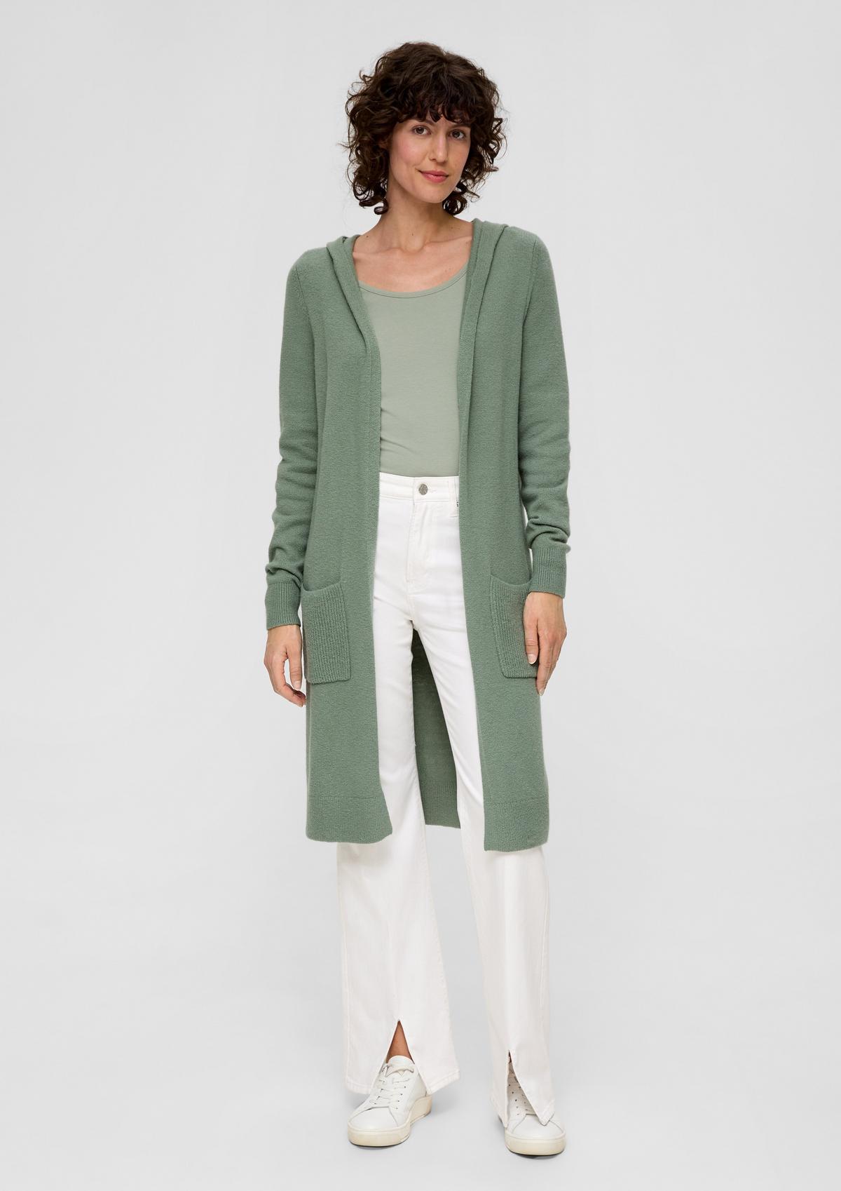 Cardigan with patch pockets - sage green